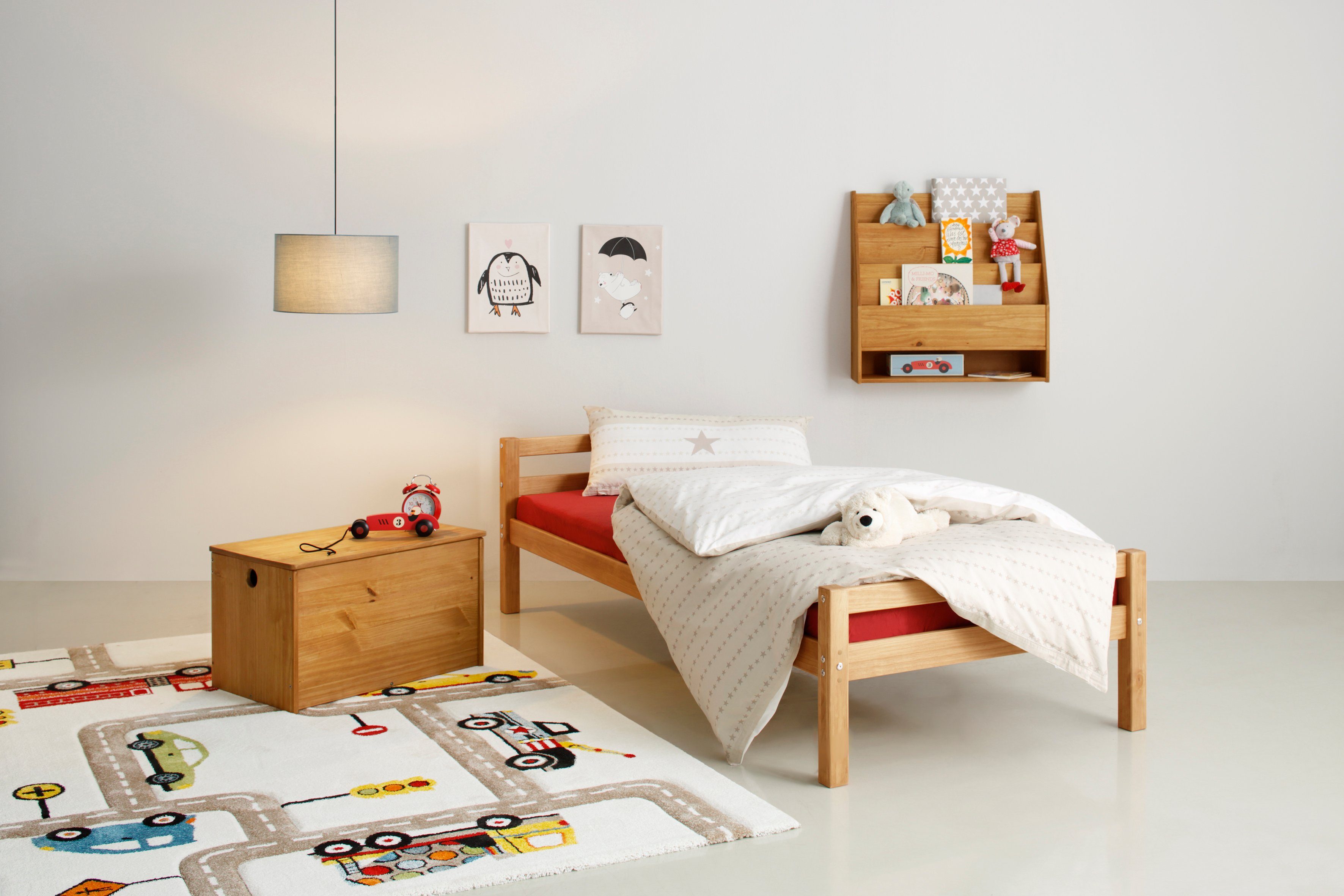 OTTO home Kinderbett Alpi, Einzelbett aus schönem Kiefernholz, Lattenrost, Liegefläche 90x200 cm