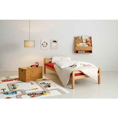 Lüttenhütt Kinderbett Alpi, Einzelbett aus schönem Kiefernholz, Lattenrost, Liegefläche 90x200 cm