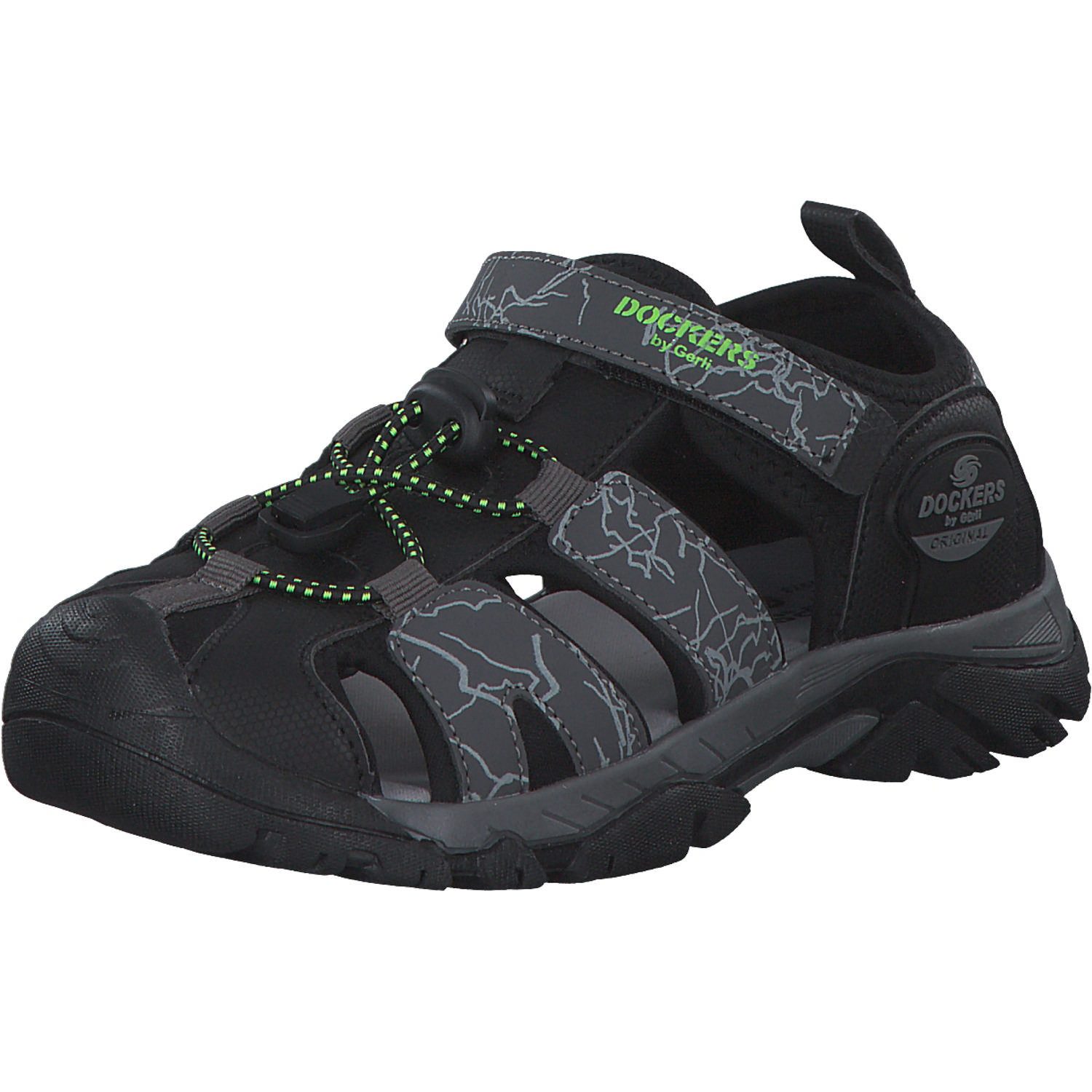 Scarponcini firmati Dockers by Gerli con cuciture decorative. - Nero