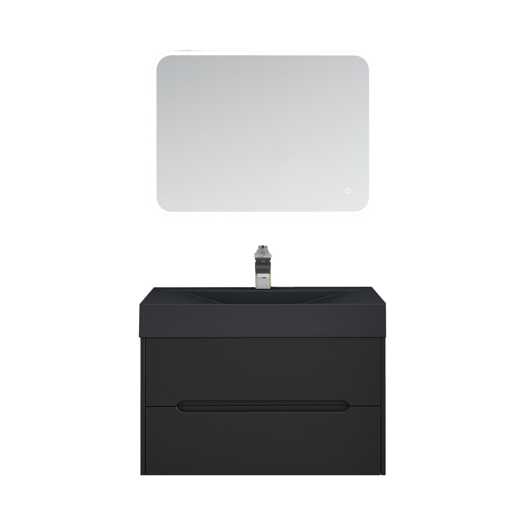 doporro Badmöbel-Set Badschrank Waschtisch 2 Schubladen mit Softclose Funktion aus MDF Yoga, MDF-Platten, Soft-close Funktion