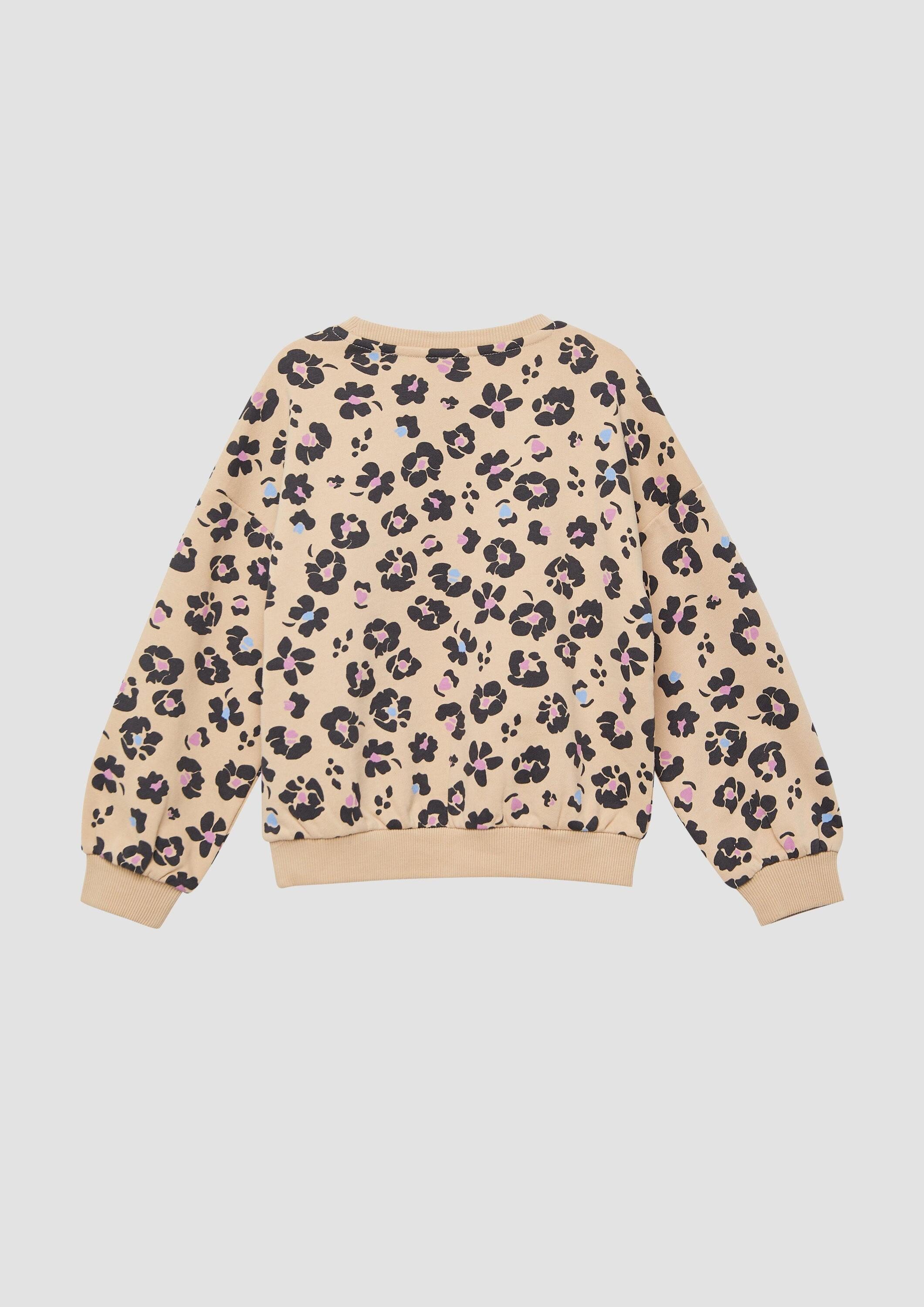 s.Oliver Sweatshirt Sweatshirt Oversize-Sweatshirt mit All-over-Print