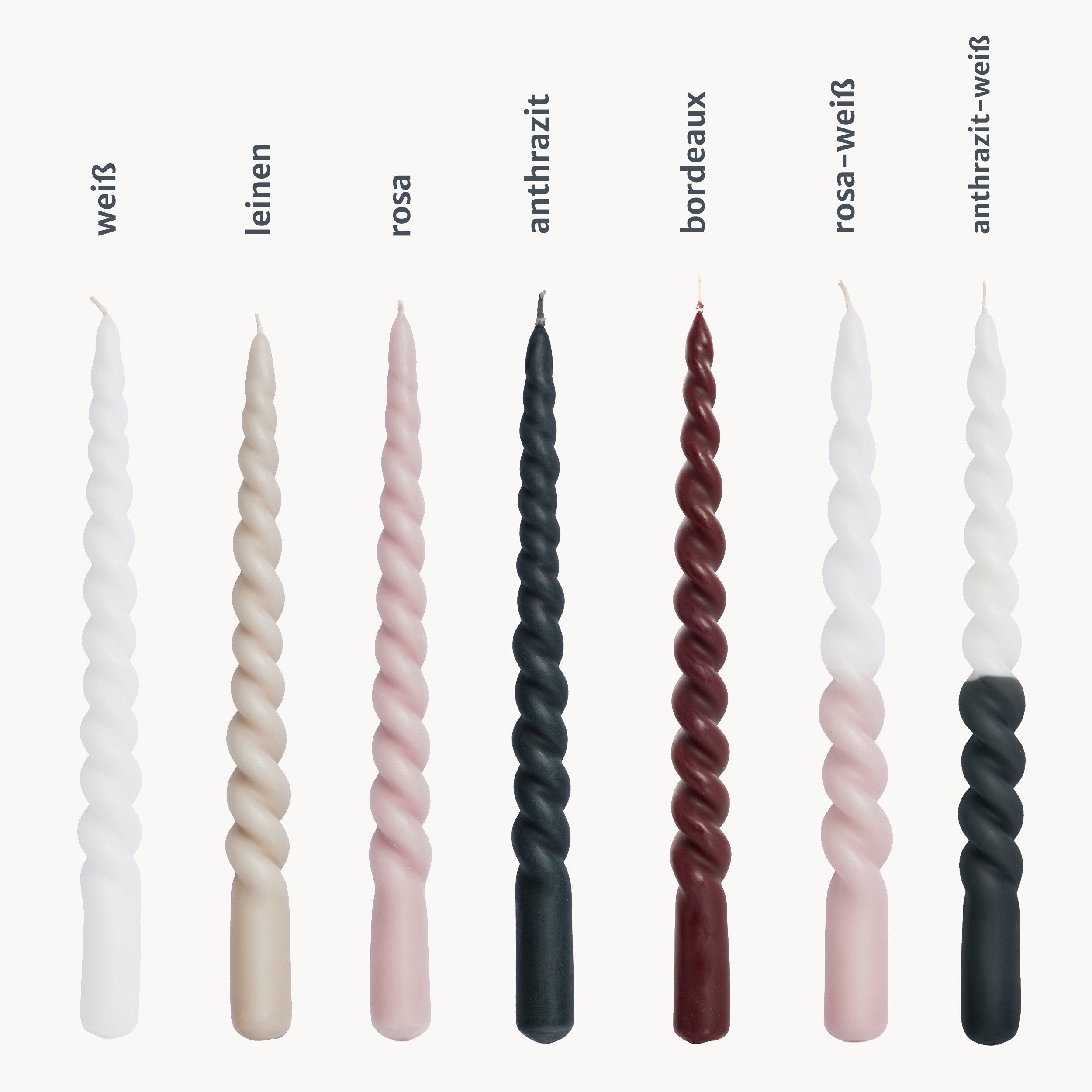 coco+cozy Tafelkerze Stabkerze Lene, anthrazit, 7 h Brenndauer, anthrazit