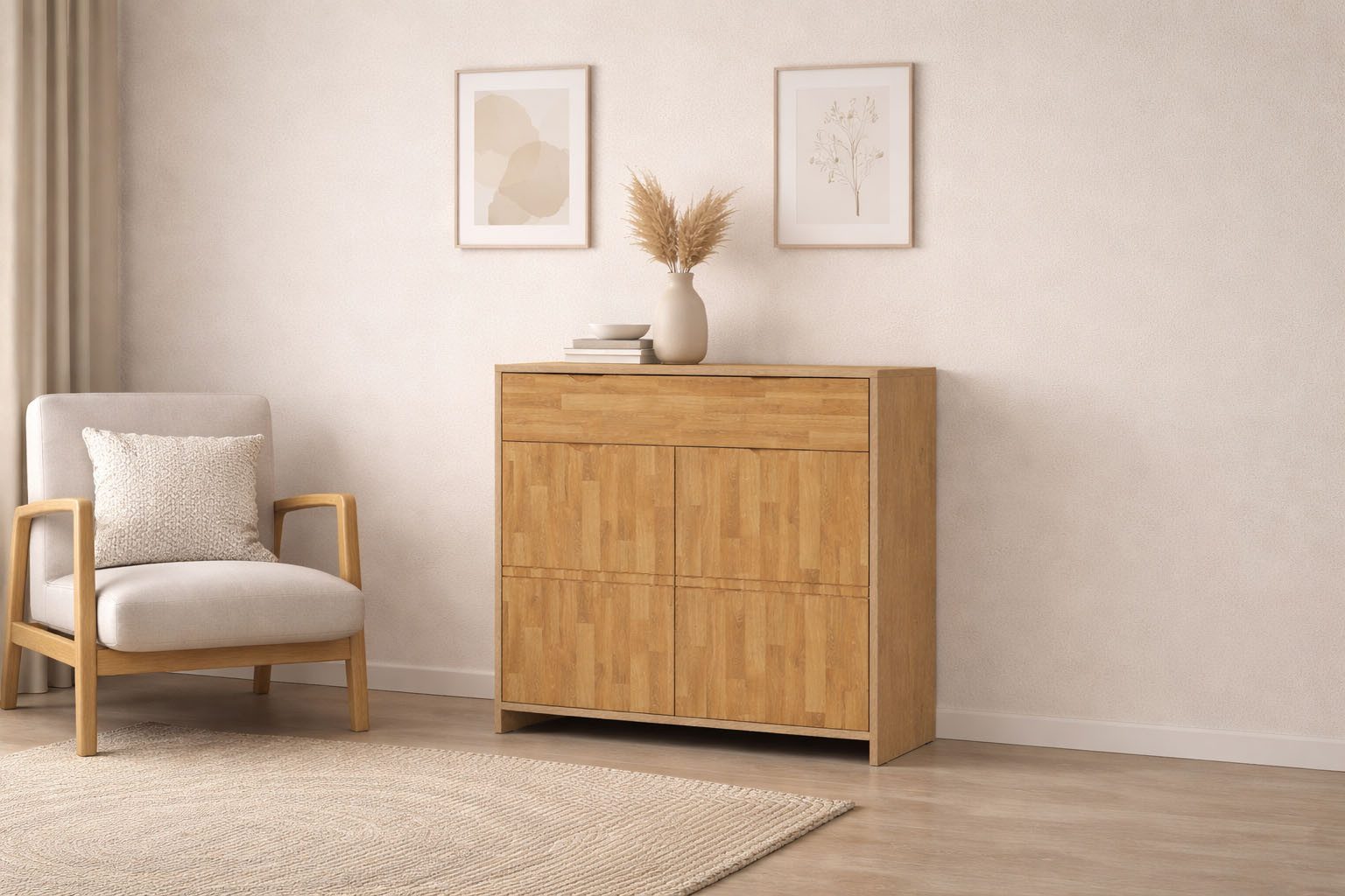 OTTO home Mehrzweckschrank Maximus: 1Sofclose Schublade, 3 Fächer und 2 variable Einlegeboden B/T/H:96/38/90cm, Fronten&Oberdeckel Massivholz, Korpus aus Melamin