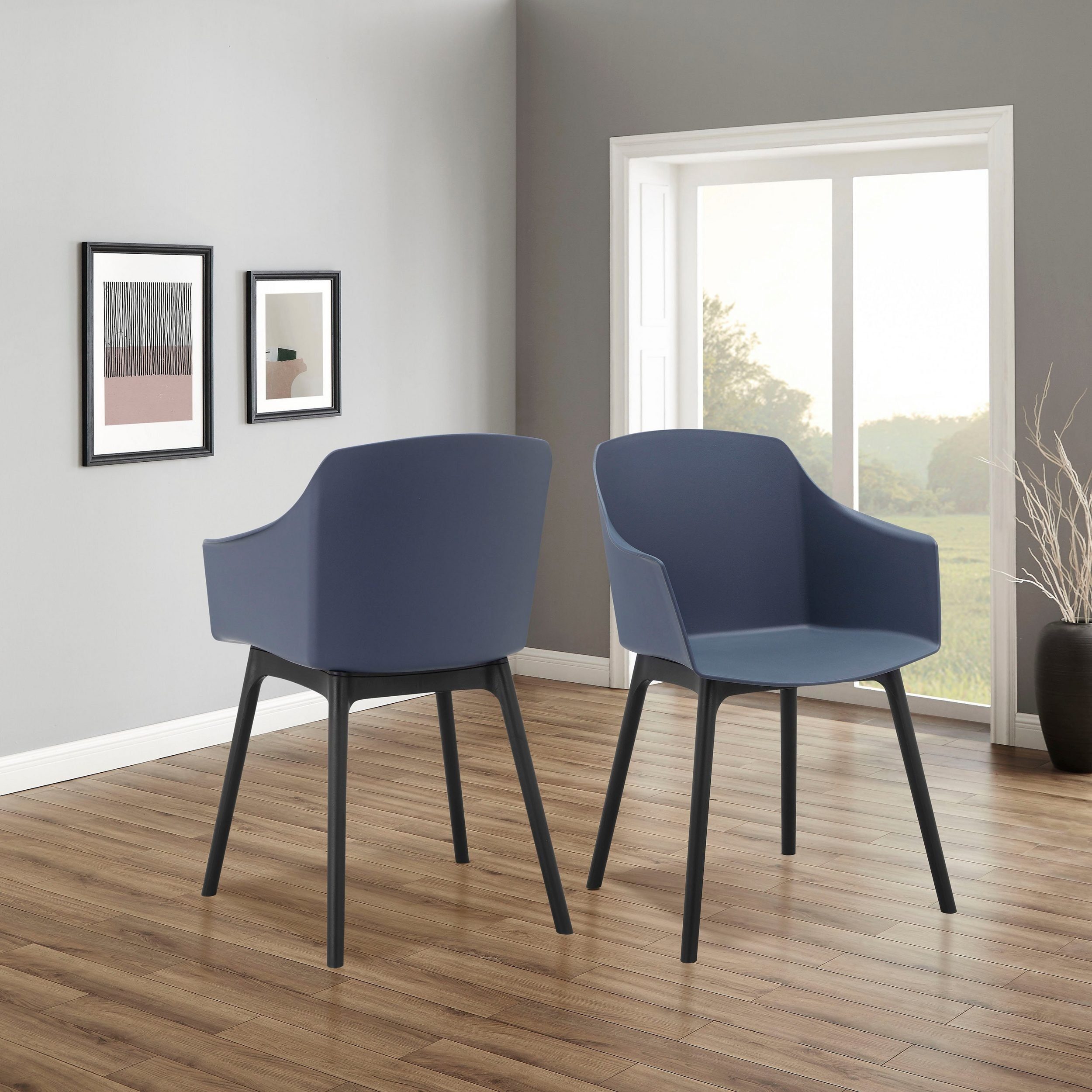 loft24 Esszimmerstuhl Nolia (Set, 2 St), Armlehnstuhl aus Kunststoff, Stuhl, Küchenstuhl, modern