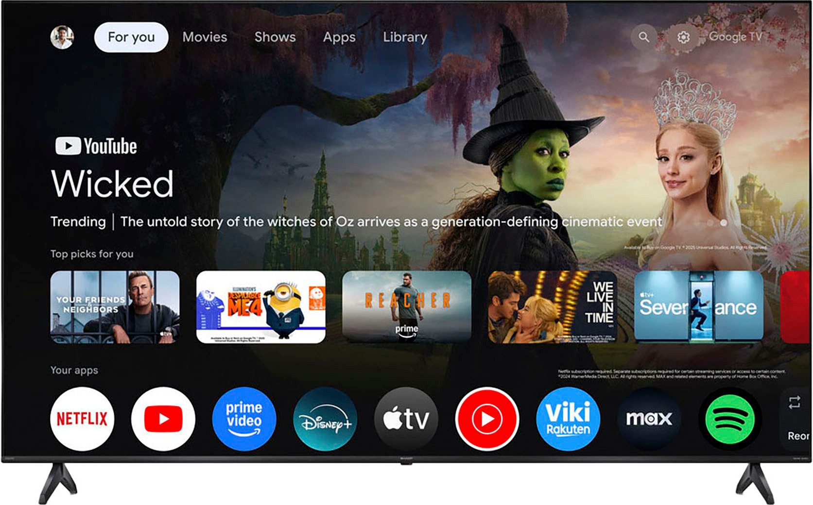 Sharp 4T-C85HPx QLED-Fernseher (215 cm/85 Zoll, 4K Ultra HD, Google TV, Smart-TV)