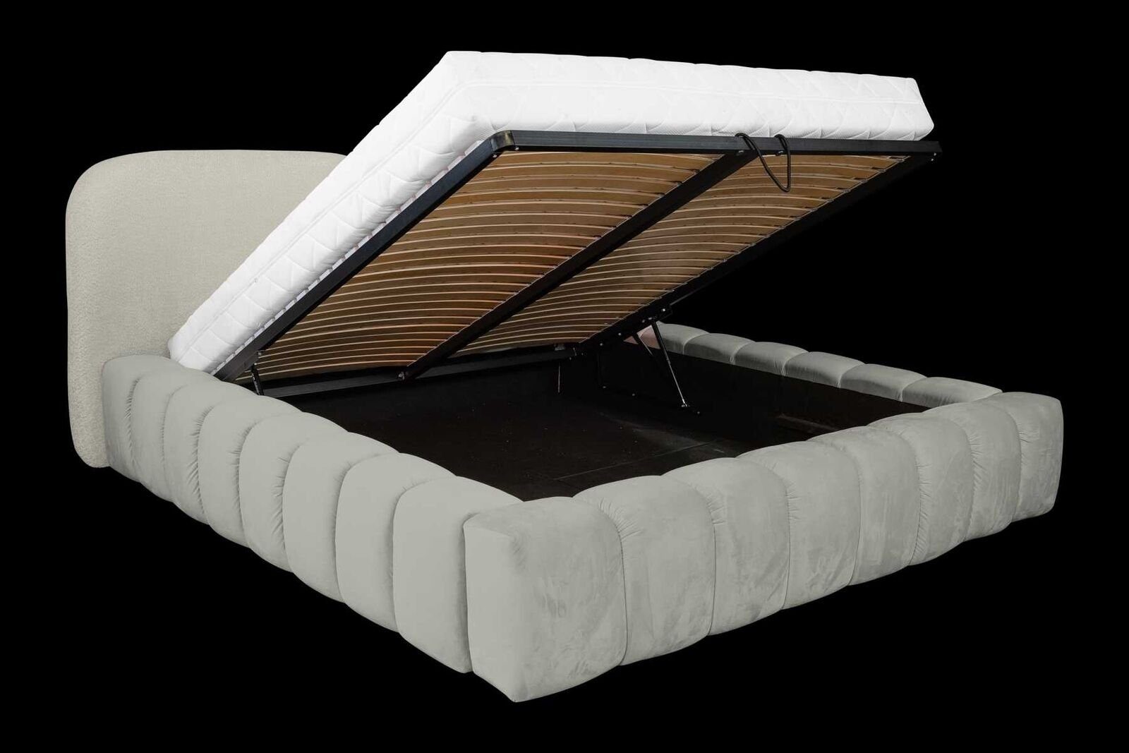 JVmoebel Bett Luxus Bettrahmen 180x200 1x cm Europa Grau Bett), Betten in Farbe Kopfteil (1-tlg., Made Schlafzimmer
