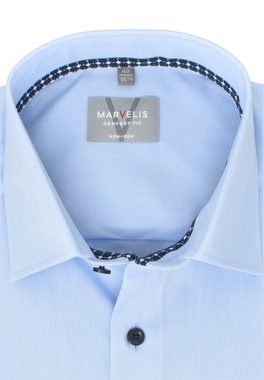 MARVELIS Businesshemd Businesshemd - Comfort Fit - Langarm - Einfarbig - Hellblau