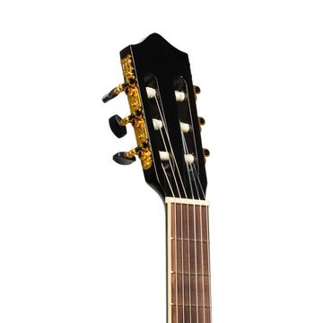 Stagg Konzertgitarre SCL60-BLK klassische Gitarre mit Fichtendecke, Schwarz