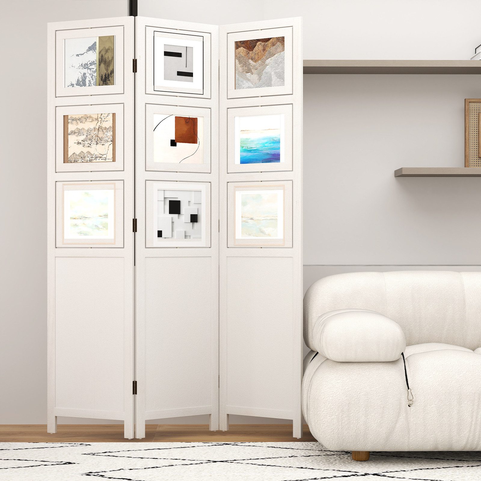 COSTWAY Paravent, 170x121cm, 3 tlg. Raumteiler günstig online kaufen