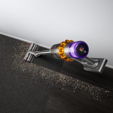 DYSON Akku-Hand-und Stielstaubsauger V15 Detect Absolute kabelloser Staubsauger mit Lichtstrahl, 660,00 W, Beutellos, Bis zu 60 Minuten Akku Laufzeit, Wandhalterung, Staubanalyse