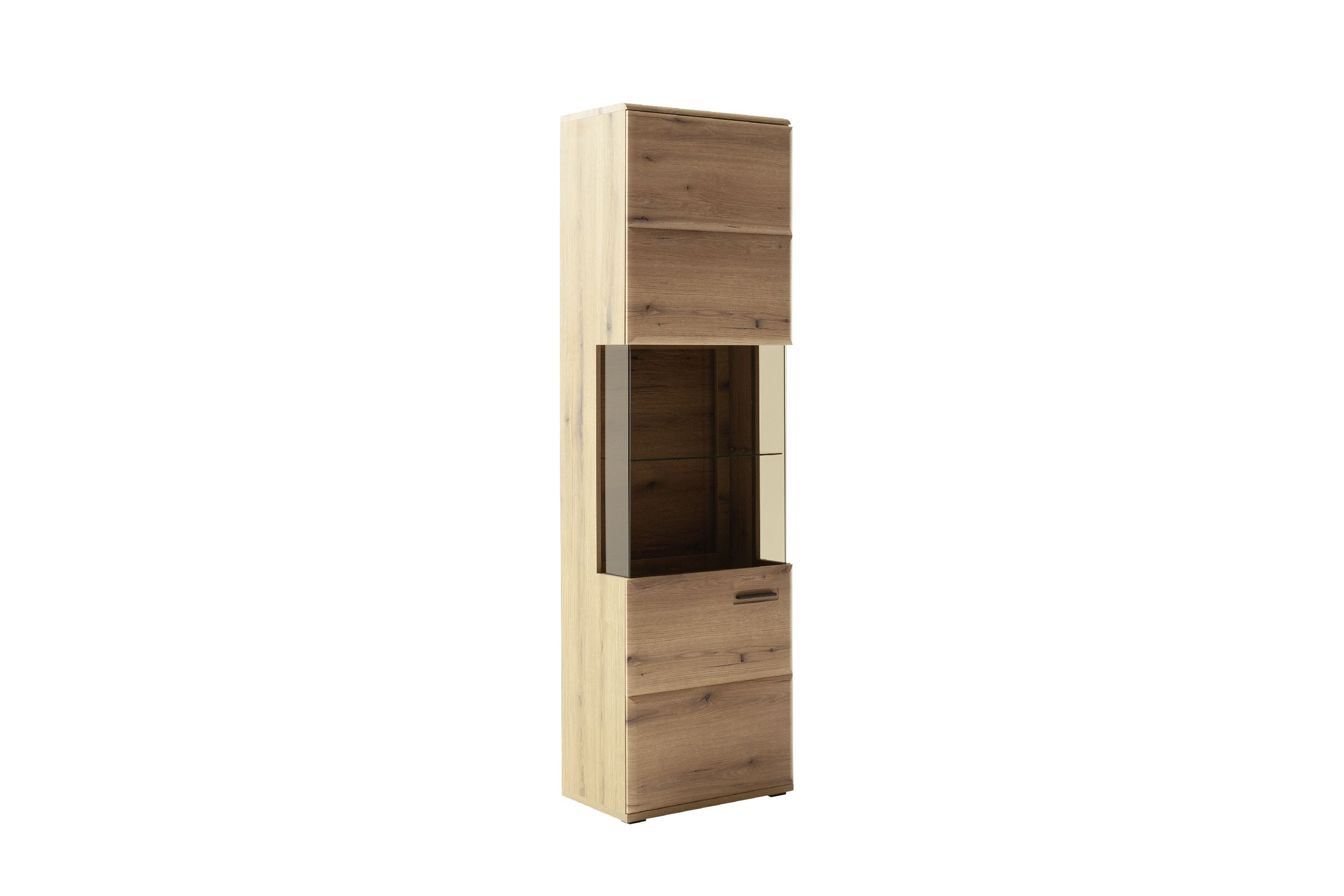 HARPER Vitrine Vitrine HARPER MAIHAR BHT 66x210x44 cm braun Glasschrank