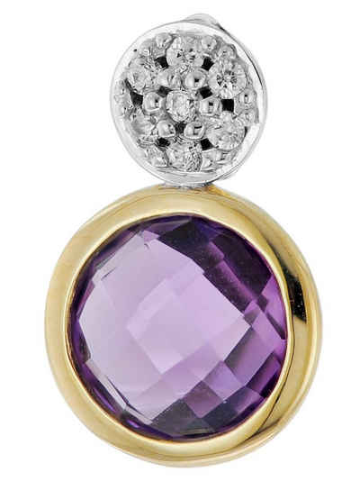 Acalee Runder Anhänger Ketten- Gold 333 mit Amethyst