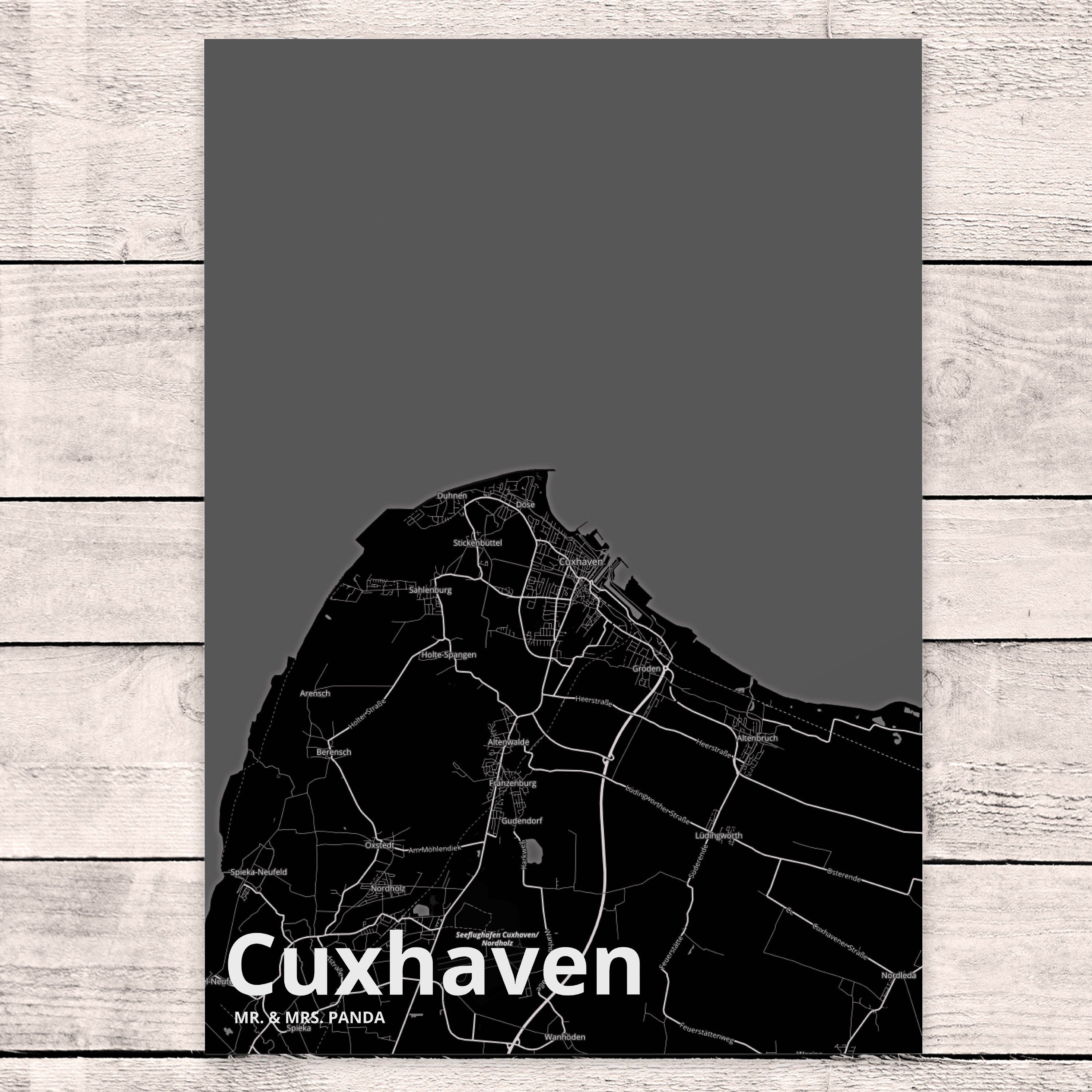 Postkarte Panda & Mrs. - Stadtplan, Dorf Mr. Städte Landkarte Karte Cuxhaven Stadt Map Geschenk,