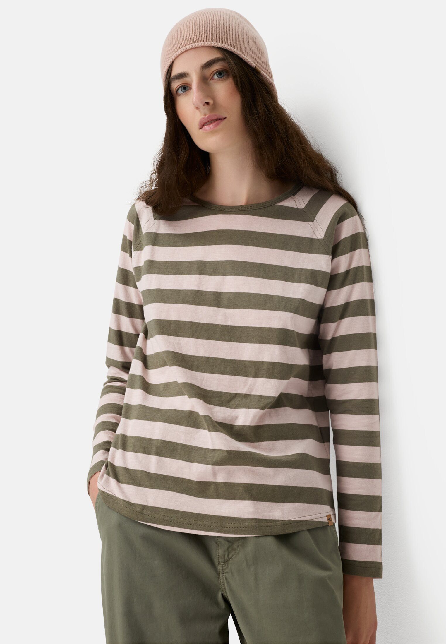 camel active Langarmshirt mit Raglanärmeln Langarm Rundhals