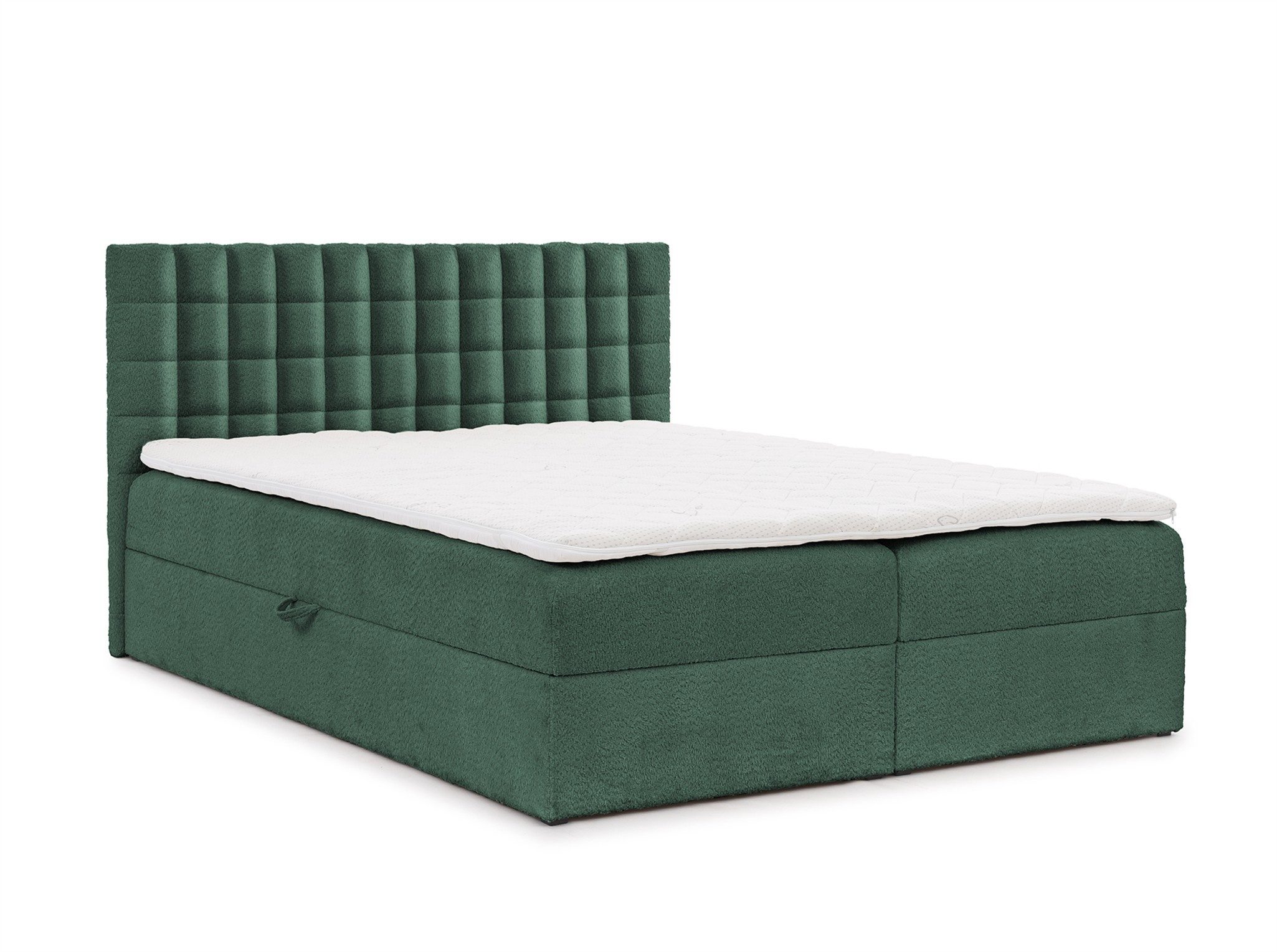 Fun Möbel Boxbett Schlafzimmerbett TORIBO PREMIUM Stoff Coral (inkl. Bettkasten, inkl. Taschenfederkernmatratze), inkl. Viscoschaum-Topper