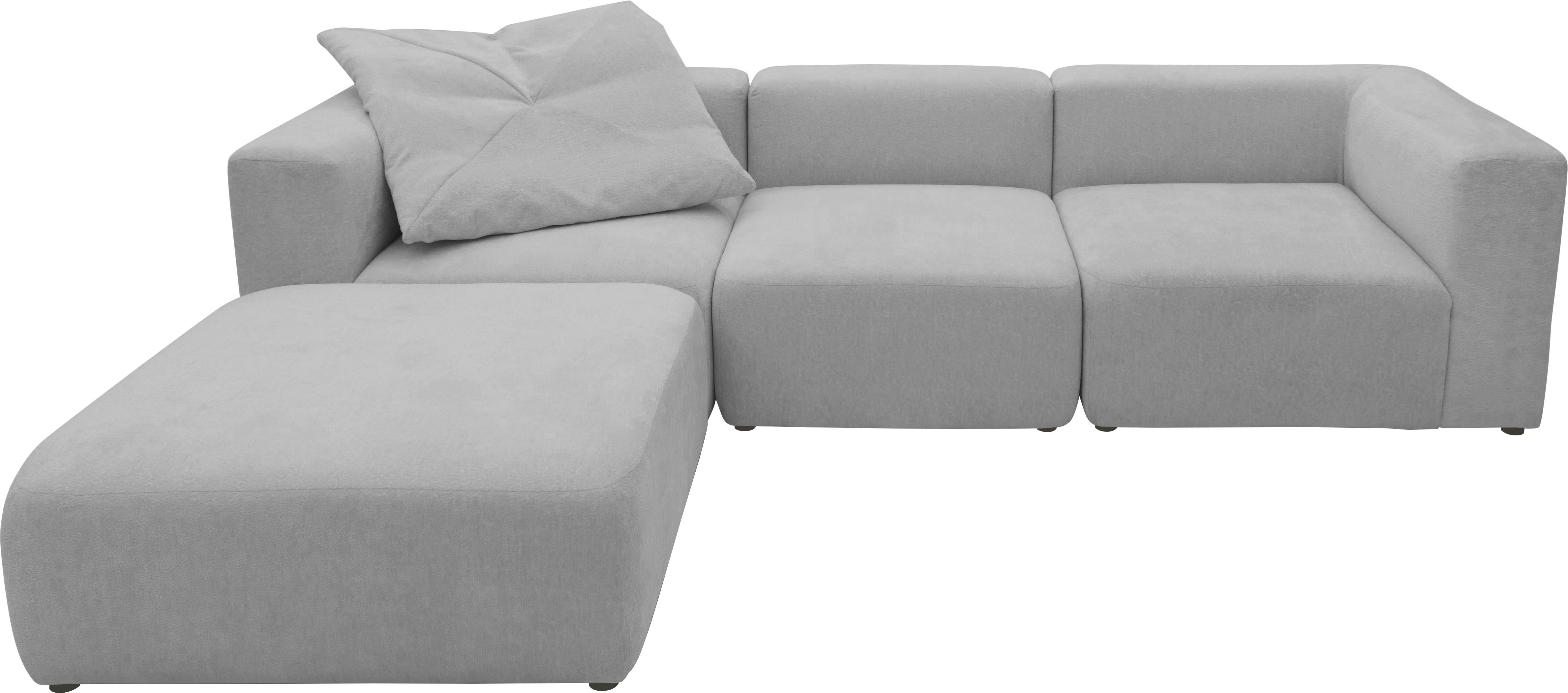 Home affaire 3-Sitzer Utvik kann individuell zusammengestellt werden, Modulsofa, bestehend aus 2 Eck-, 1 Mittelelement und 1 Hocker