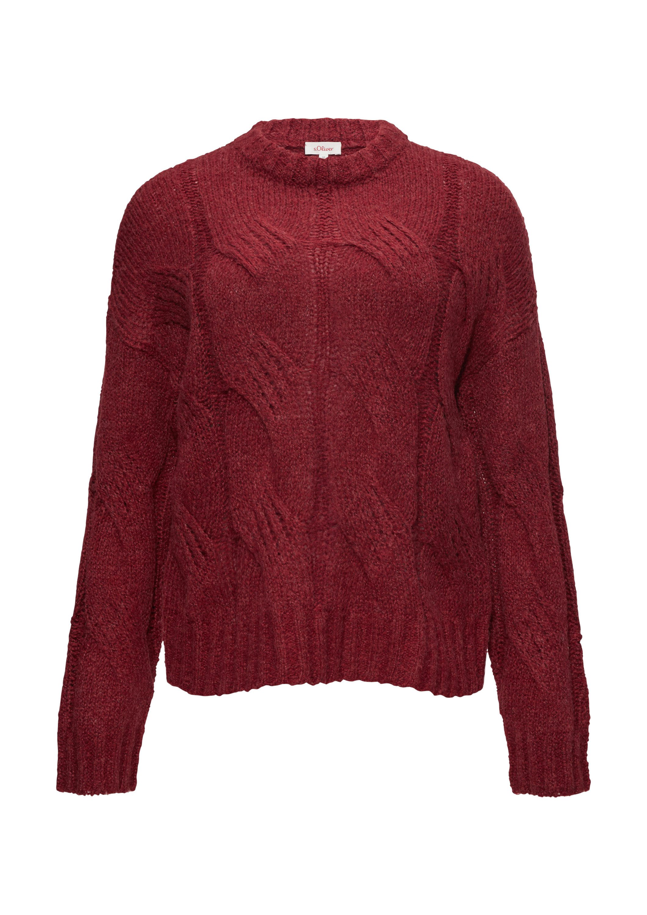 s.Oliver Longpullover Strickpullover Zopfstrickpullover im Relaxed günstig online kaufen