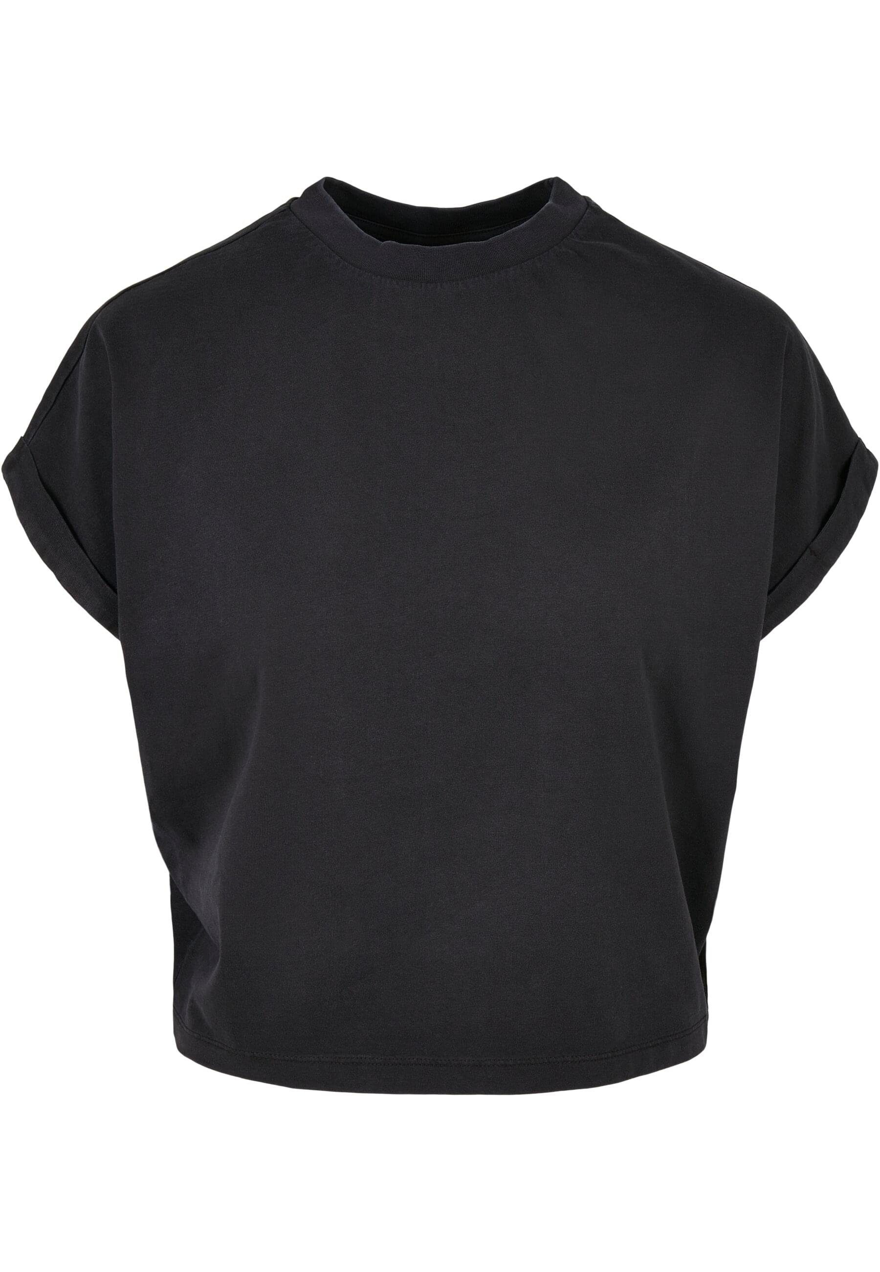 Damen Pigment URBAN Sleeve Strandshirt black On Ladies Cut (1-tlg) Short Dye Tee CLASSICS
