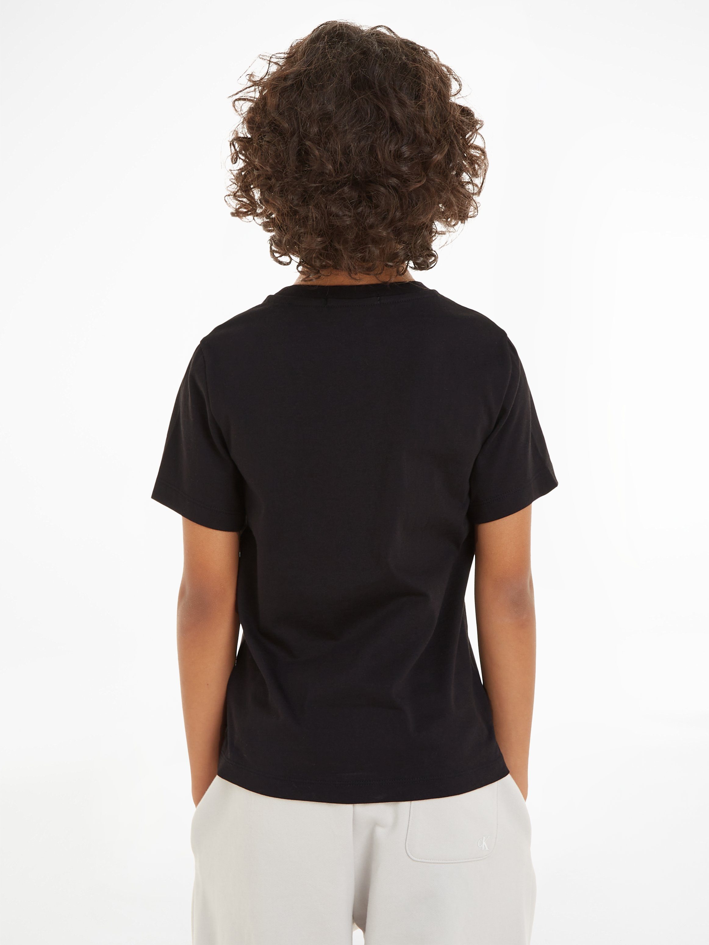 Calvin Black BADGE Logodruck MONOGRAM Ck MINI Klein T-SHIRT T-Shirt mit Jeans