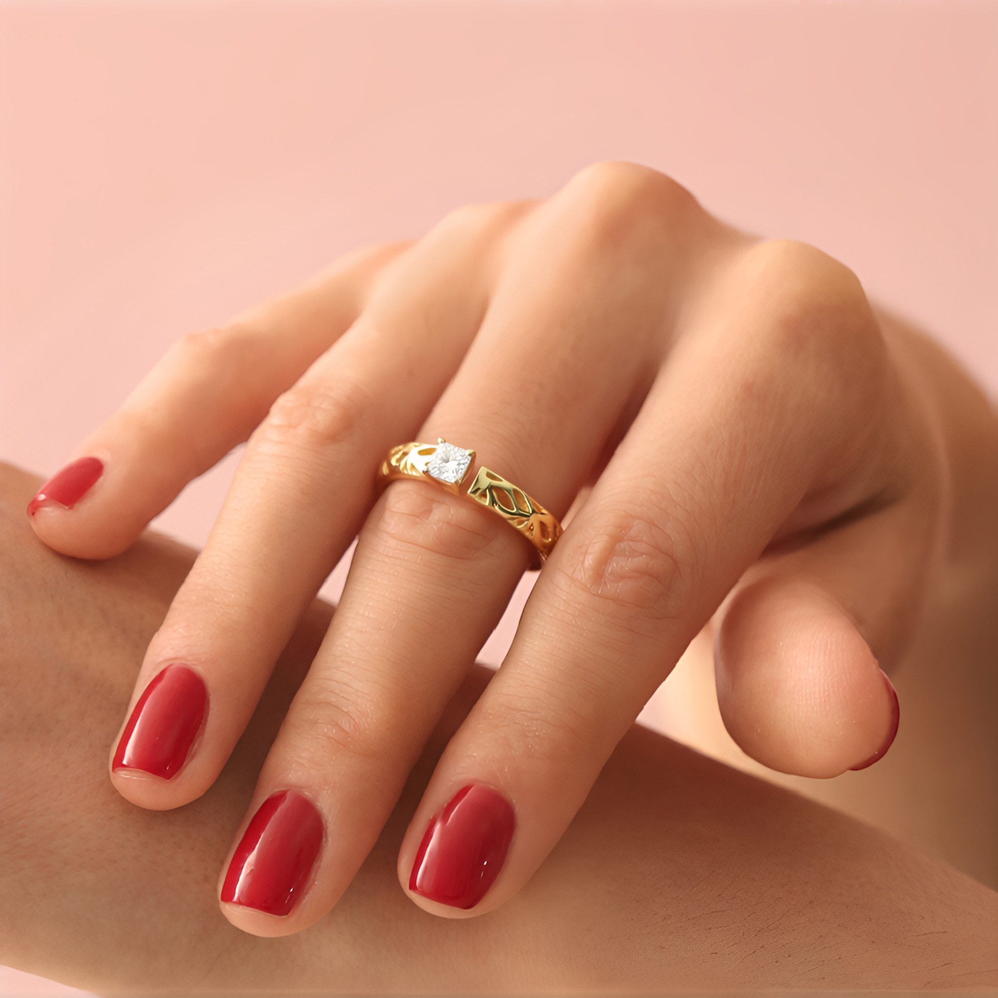 Cavill Diamantring Champagner-Diamant-Ring aus vergoldetem Silber (1-tlg)