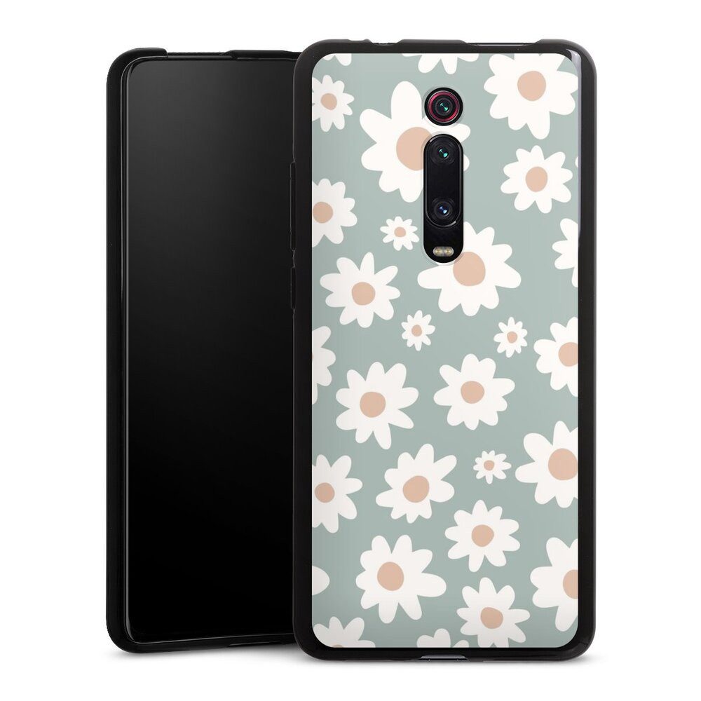 DeinDesign Handyhülle Gänseblume Muster Blumen Daisy Flower Seamless Pattern Green, Xiaomi Mi 9T Silikon Hülle Bumper Case Handy Schutzhülle