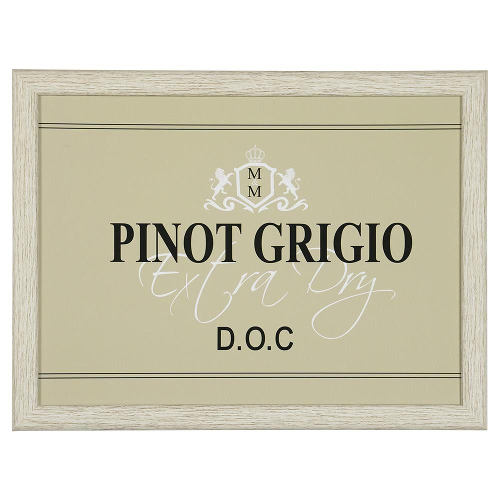 INNA-Glas Dekokissen Deko Kissen BJARKA, Pinot Grigio Motiv, beige-schwarz, 43x33x7cm