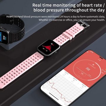 findtime Smartwatch (1,3 Zoll, Android, iOS), IP68 5ATM Wasserdicht Sportuhr, Schrittzähler Musiksteuerung Pulsuhren