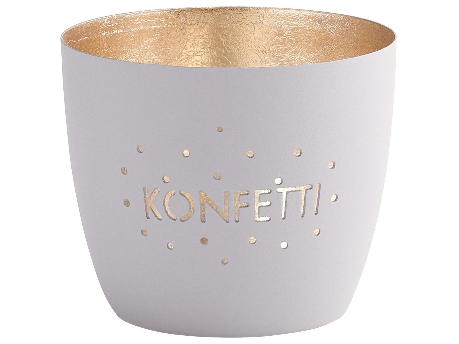 Giftcompany Windlicht Madras Windlicht M Konfetti pastellgrau/gold 8,5cm