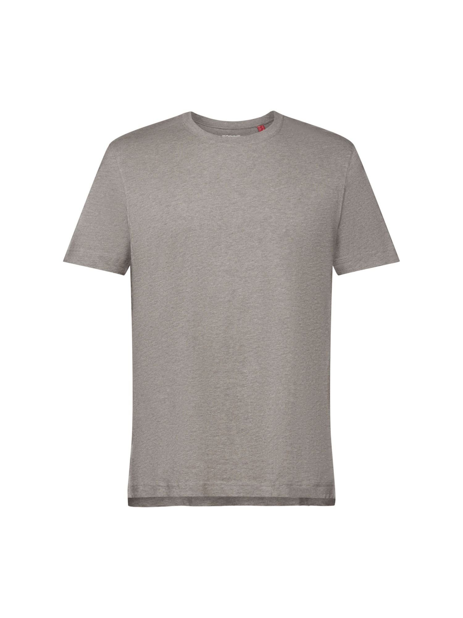 Esprit T-Shirt Rundhals-T-Shirt, 100 % Baumwolle (1-tlg) GUNMETAL