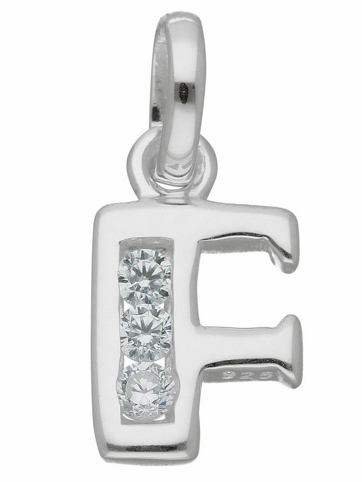 Adelia´s Buchstabenanhänger 925 Silber Buchstabenanhänger mit Zirkonia, mit Zirkonia  Silberschmuck für Damen & Herren, Qualität aus Deutschland