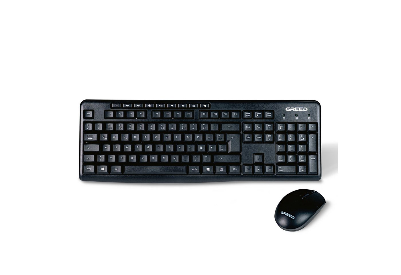 GREED - V2 Office - Tastatur- und Maus-Set, (Business & Homeoffice, Wireless Keyboard & Mouse), Kabellos - Leise - Ergonomisch, für PC, TV …
