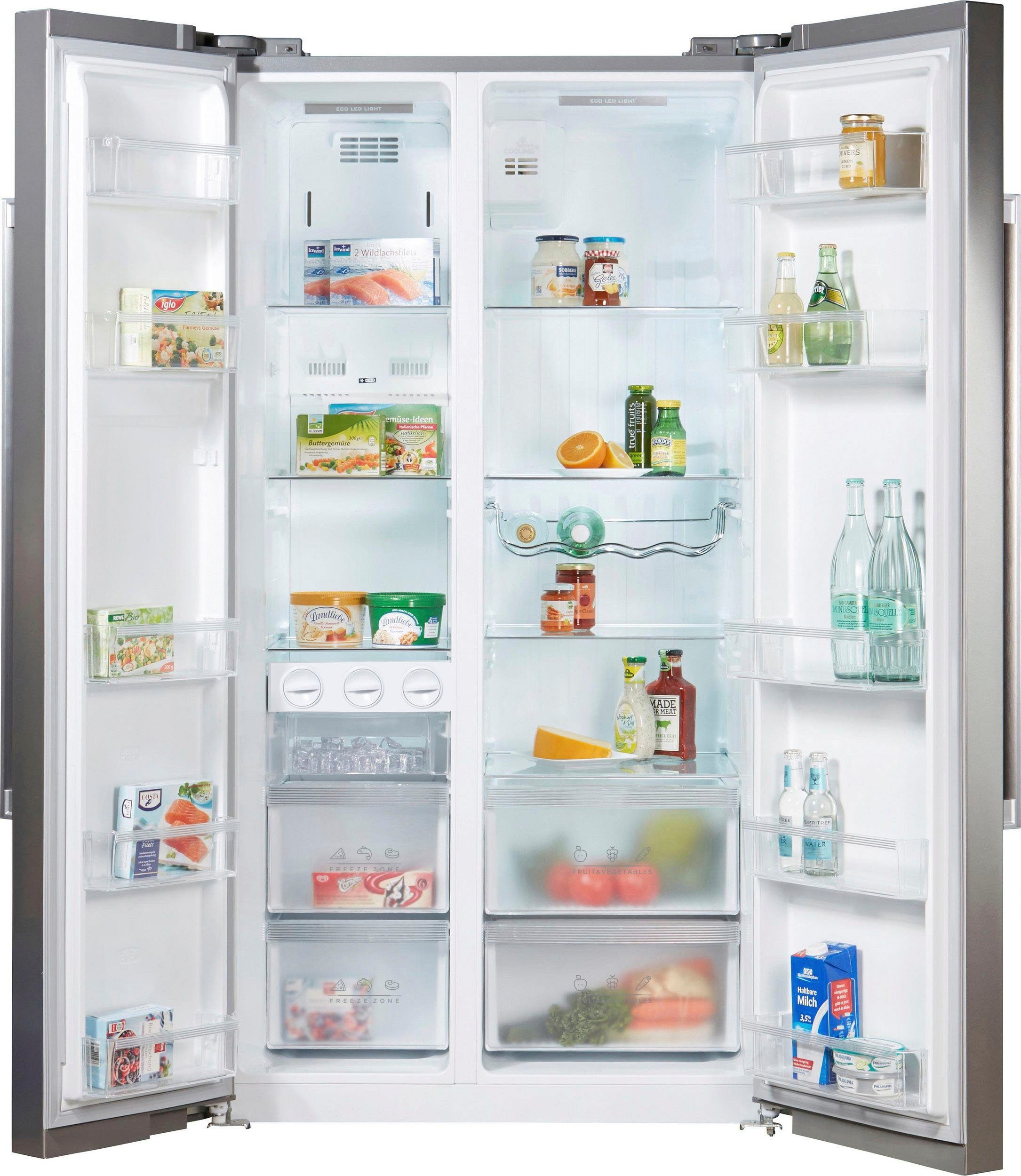 Hanseatic Side-by-Side HSBS17990DI, 176,5 cm hoch, 89,7 cm breit, NoFrost, Schnellkühlfunktion, Urlaubsschaltung, 4 Jahre Garantie