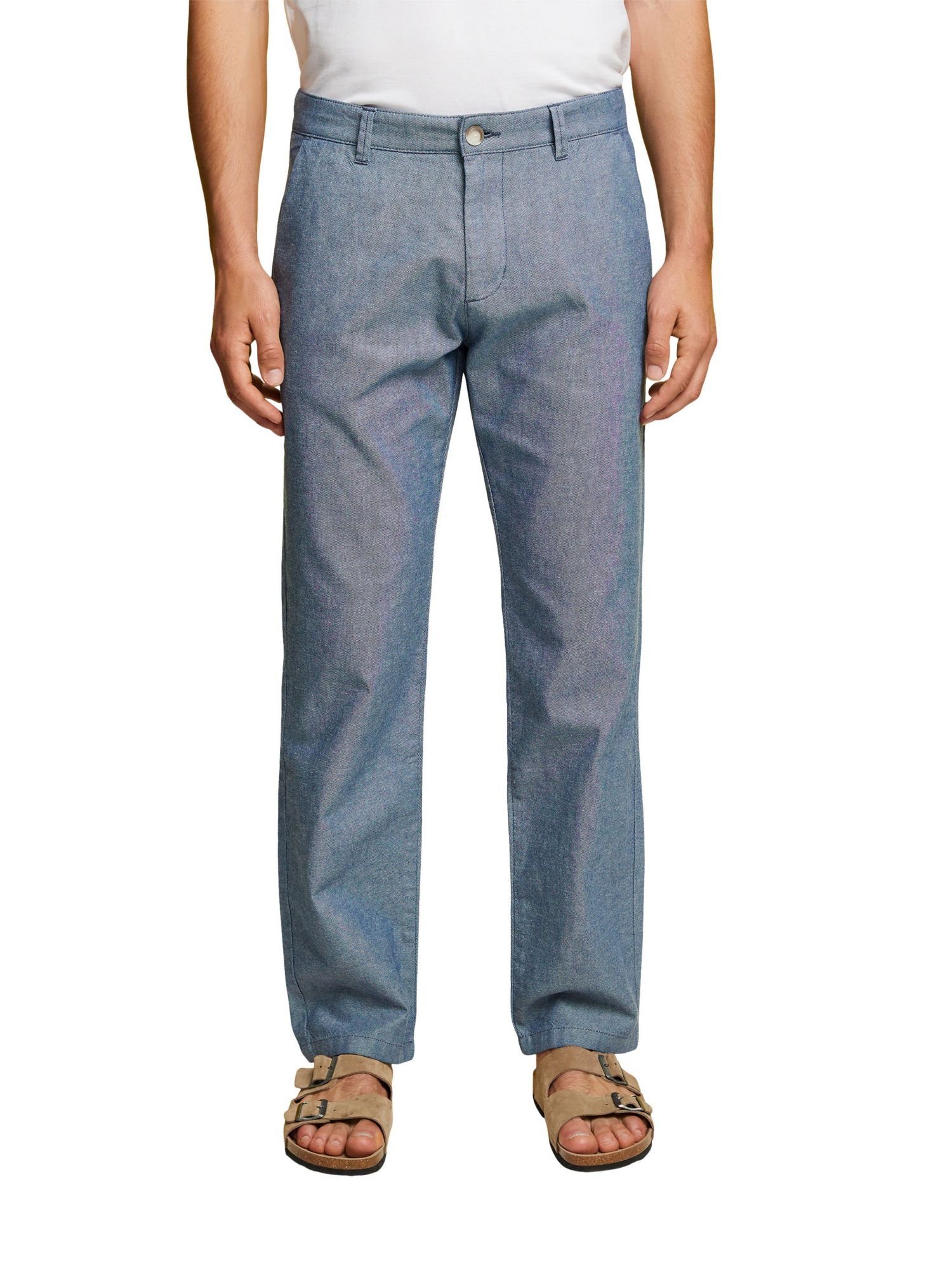 Esprit BLUE % Strukturierte edc Chino, Stoffhose Baumwolle by 100