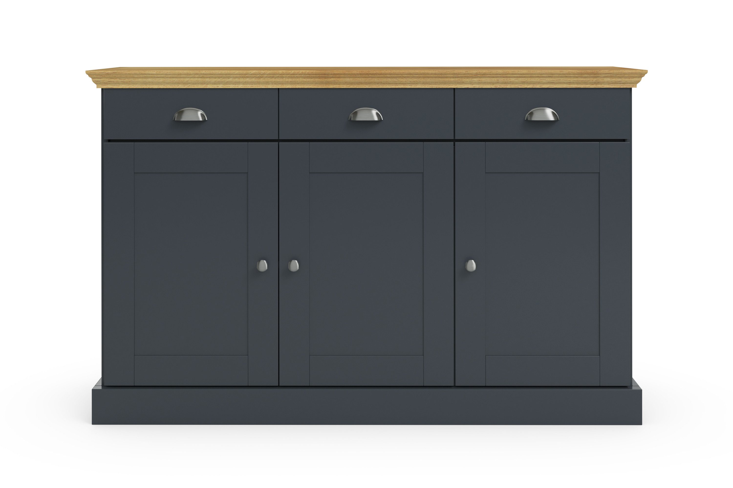 OTTO home Sideboard Motala, Kommode, 3 Schubladen und 2 verstellbare Einlegeböden, Breite 125 cm