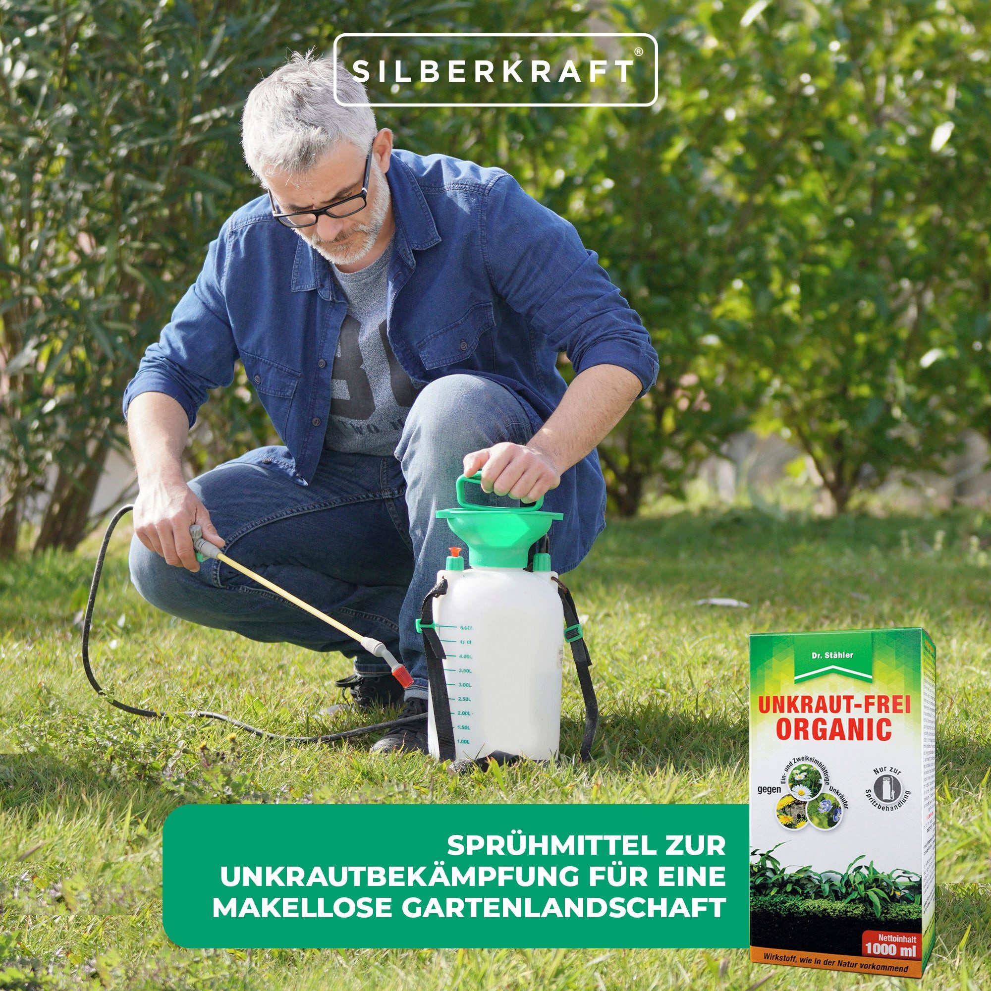 Thumbnail - Silberkraft Unkrautbekämpfungsmittel Unkraut-Frei Organic: Sprühmittel zur Unkrautbekämpfung, 4000 ml, Vielfältige Einsa...