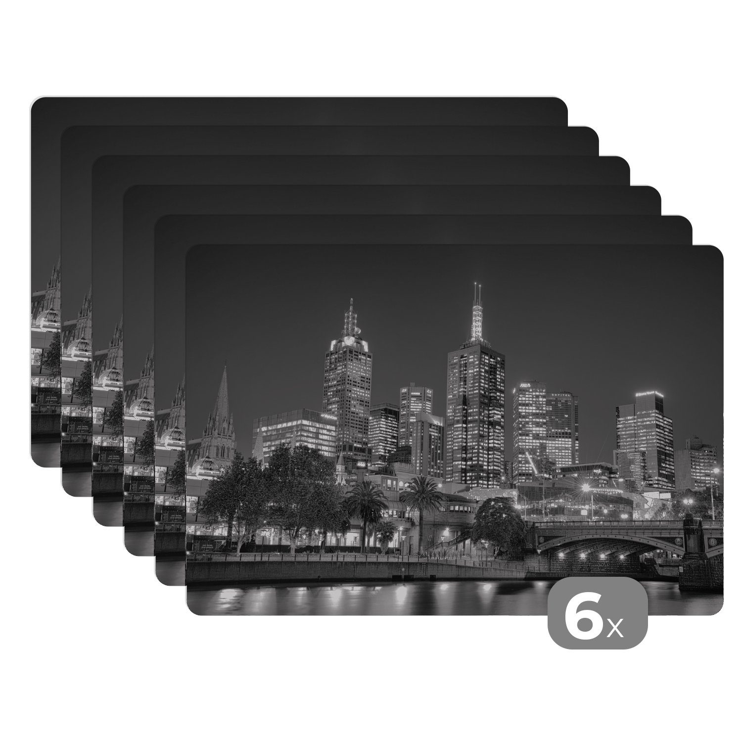- Weiß, Platzdecken, Platzset, - Schwarz Australien MuchoWow, Platzmatte, - Platzset, (6-St), Tischmatten, Schmutzabweisend Melbourne