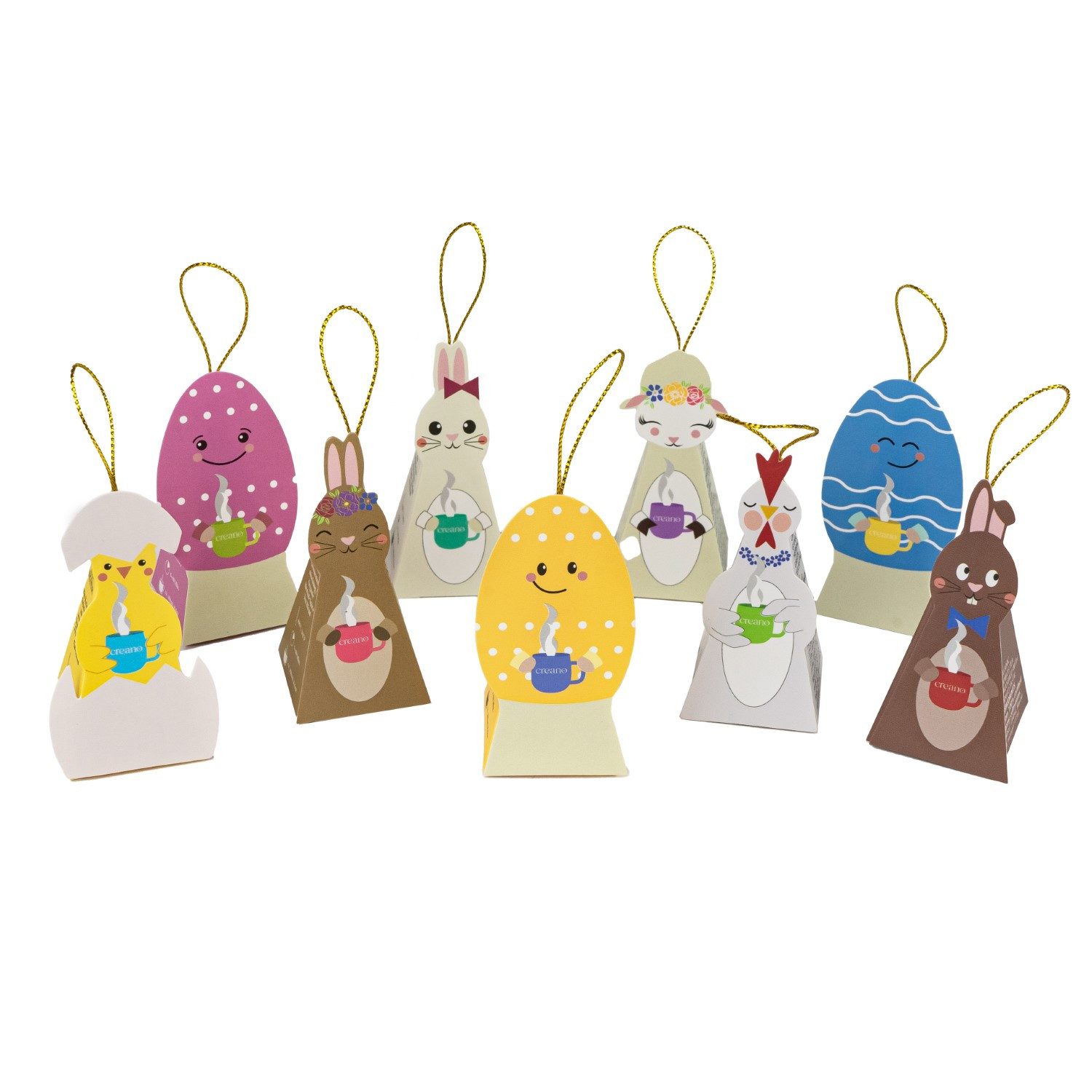 Creano Oster-Edition Bio Kräutertee 9er Pyramiden „ORGANIC HERBAL TEA“ Im Teebeutel, 1 er 1 St., 0,0225 g