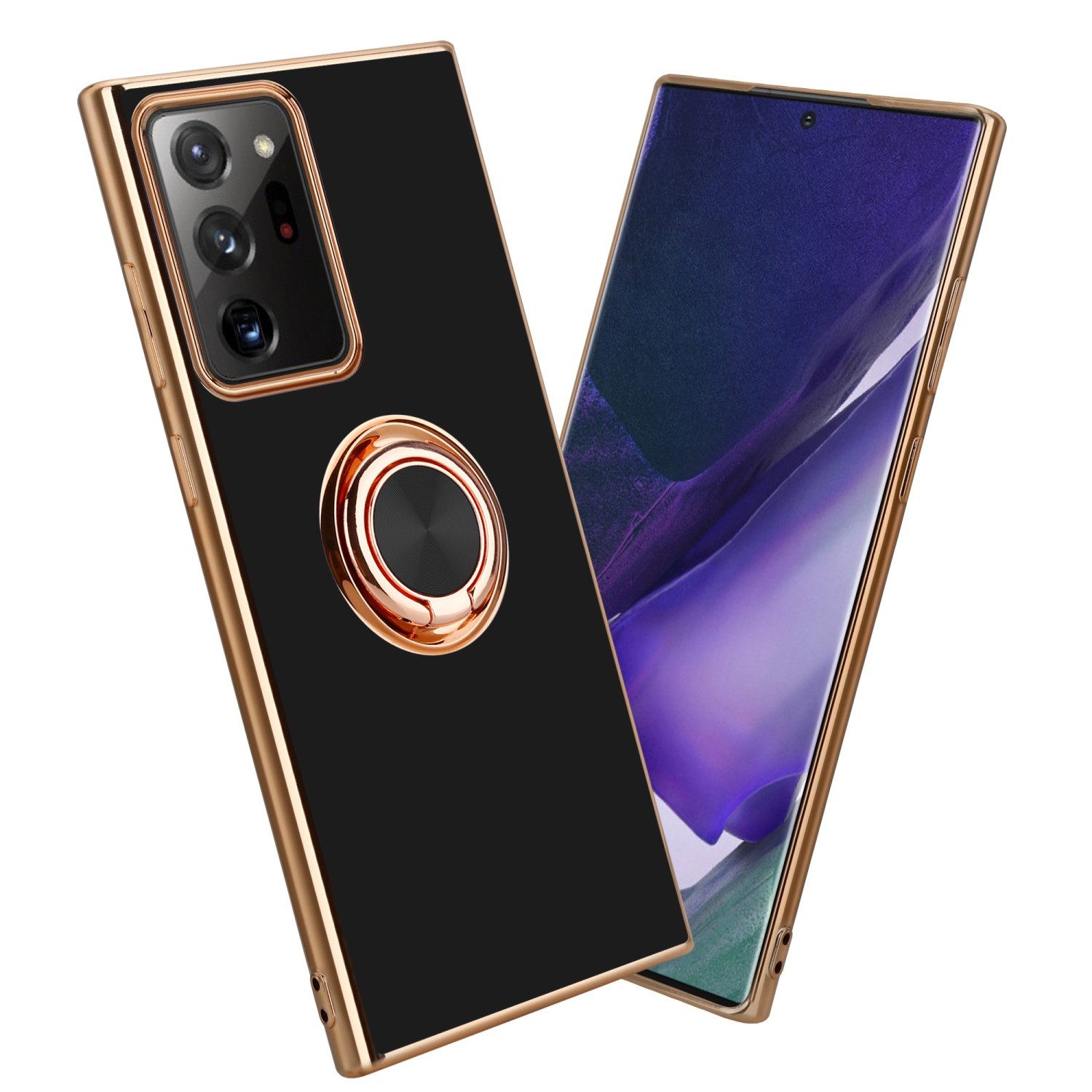 Cadorabo Handyhülle für Samsung Galaxy NOTE 20 ULTRA Hülle Samsung Galaxy NOTE 20 ULTRA, Schutzhülle - TPU Silikon Hülle - mit Kameraschutz und Ring