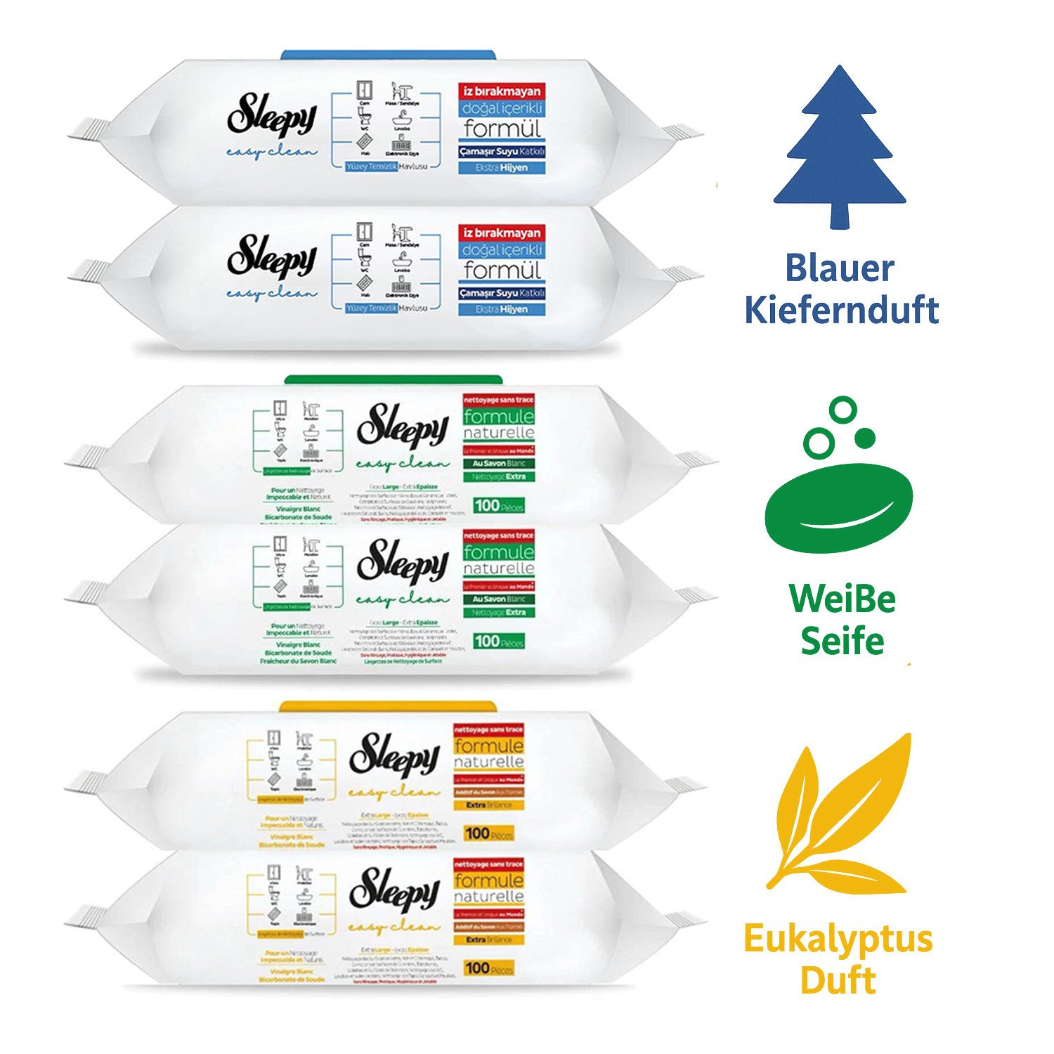 Sleepy Sleepy Reinigungstücher für den täglichen Oberflächeneinsatz Reinigungstuch (6-tlg)