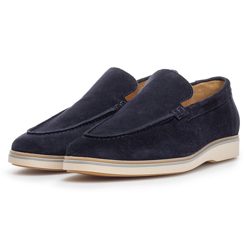 Floris van Bommel Floris Casual DarkBlue Suede oiled Slipper