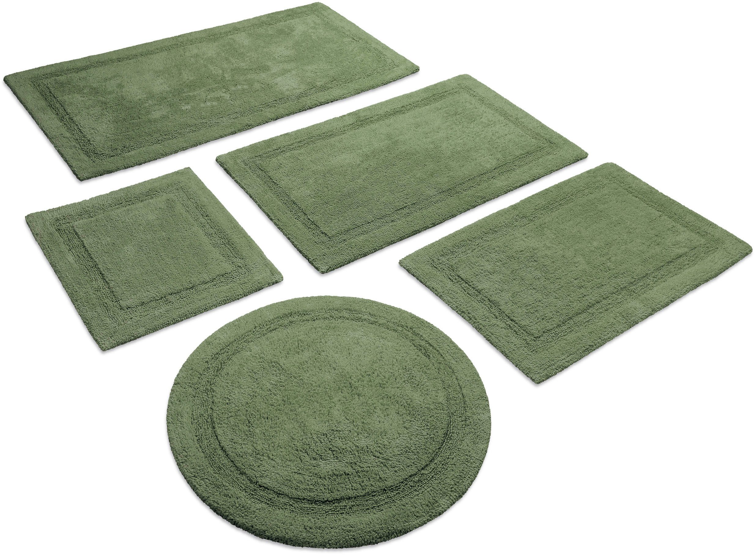 Wecon home Basics Badematte Knut, Höhe 20 mm, Baumwolle, rechteckig, waschbar, rutschfest, strapazierfähig, pflegeleicht, Bordüre, weich
