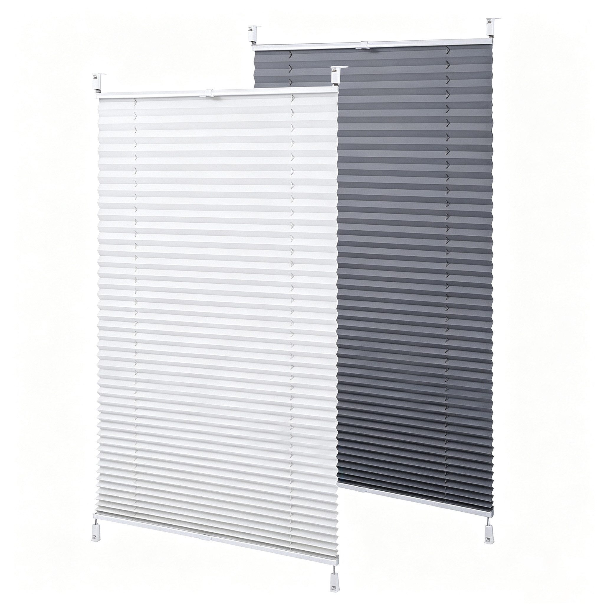 Sekey Plissee Plissee ohne Bohren Plissee für Fenster&Tür Lichtschutz Rollo Klemmfix, Faltrollo Mit oder ohne Bohren, Klemmfix, blickdicht, ohne Bohren, verspannt, Klemmfix, 30cm x 100cm Weiß