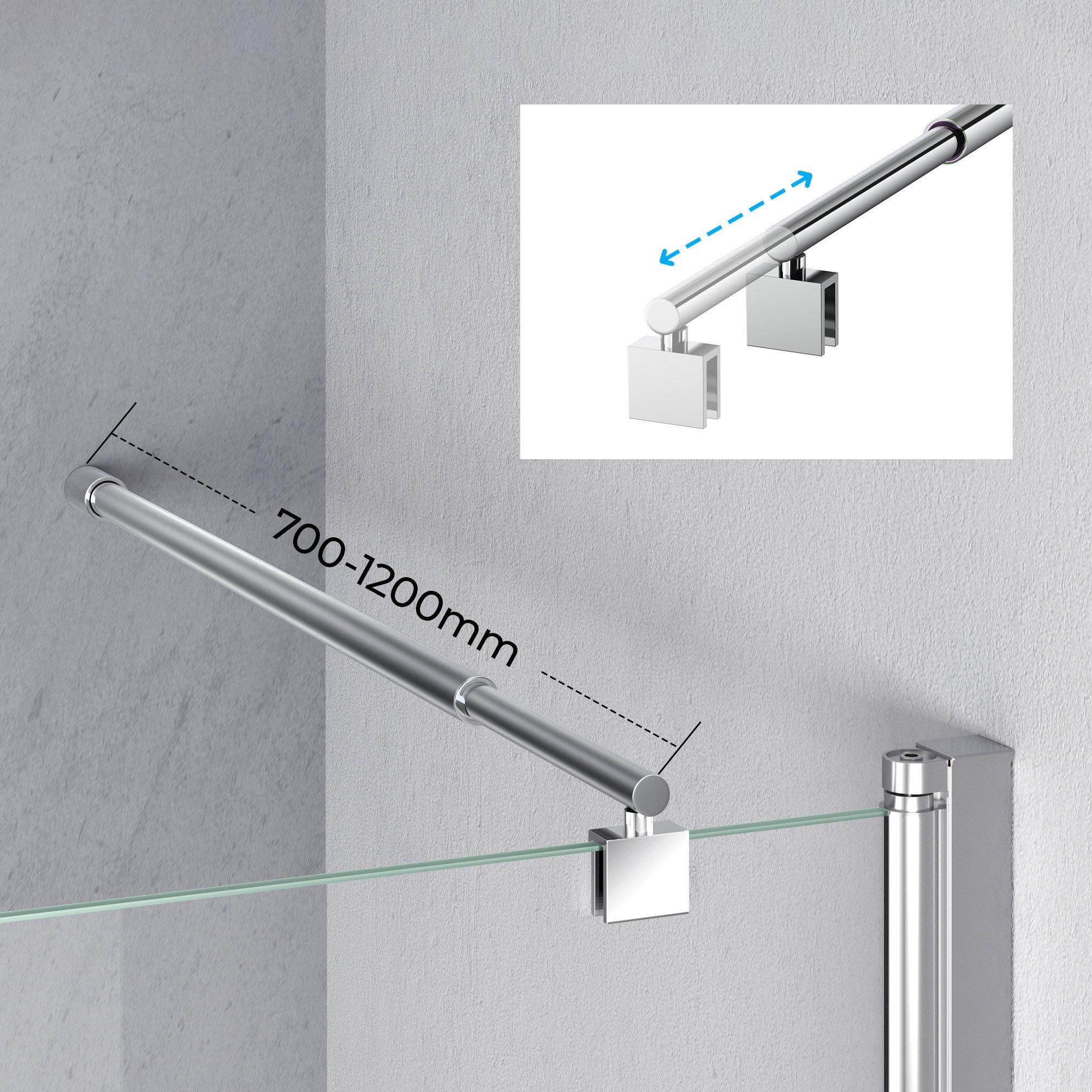 MEYKOERS Duschwand-Stabilisationsstange Stabilisator Haltestange für Walk i günstig online kaufen