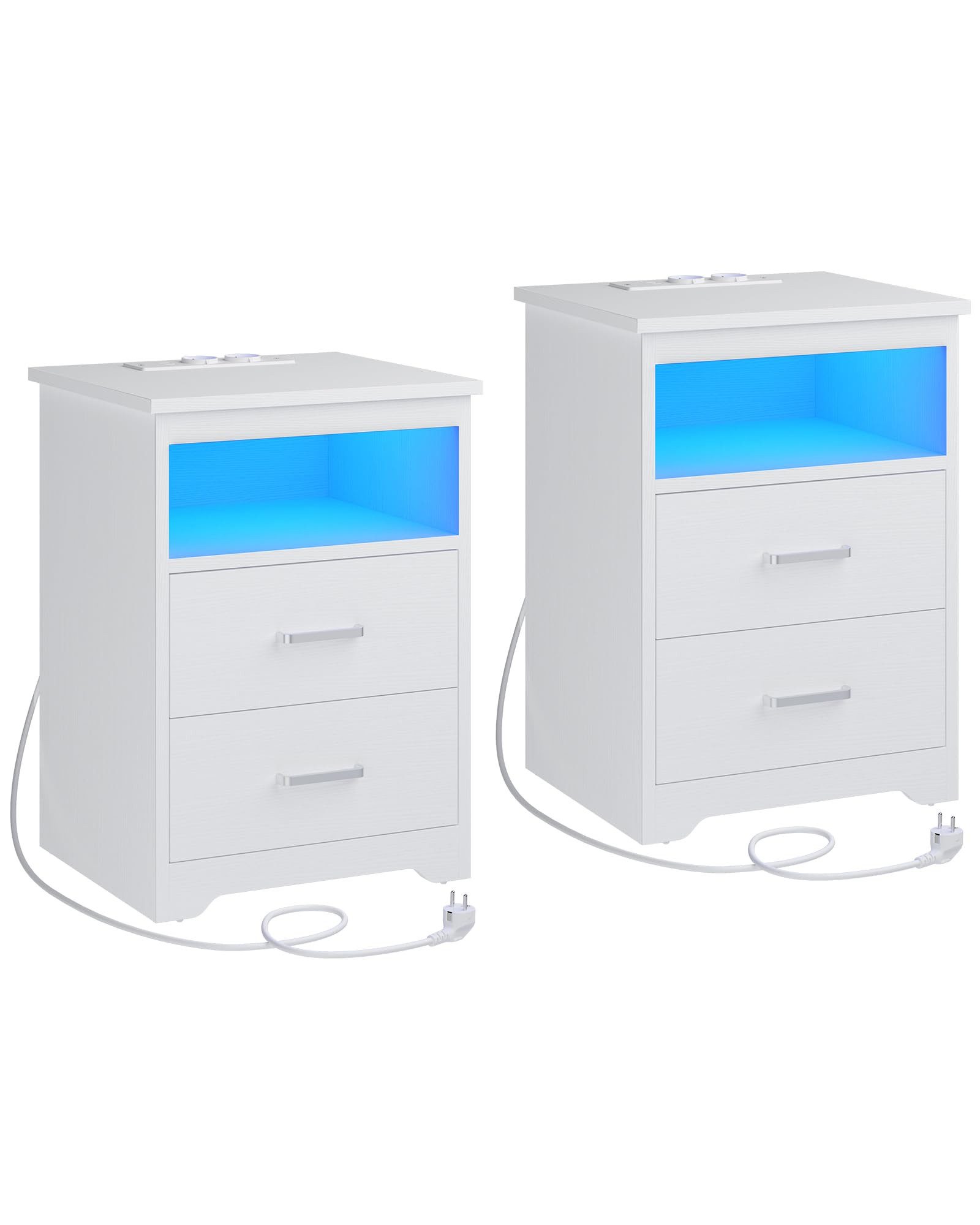 MSMASK Nachttisch Sofatisch mit LED-Beleuchtung, Nachtschrank günstig online kaufen