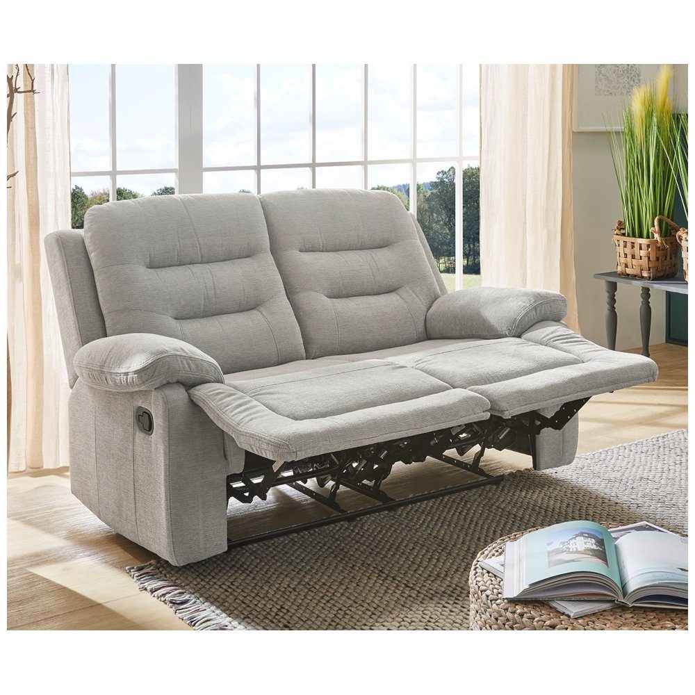 verstellbar TV Couchgarntiur in Sofa 2 Sessel grau Sitzer SYLT Couch Wohnlandschaft Procom