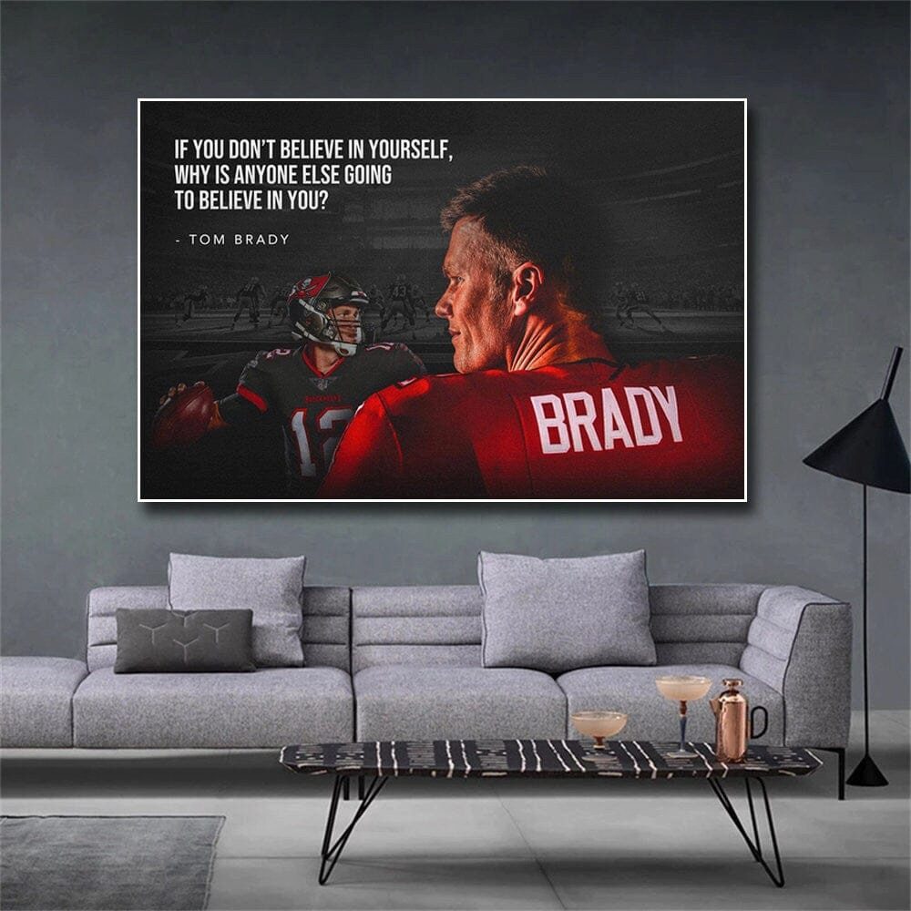 JUSTGOODMOOD Poster Football Spieler Tom Brady Amerikanischer Football Superstar motiviere, 1 (1 St)