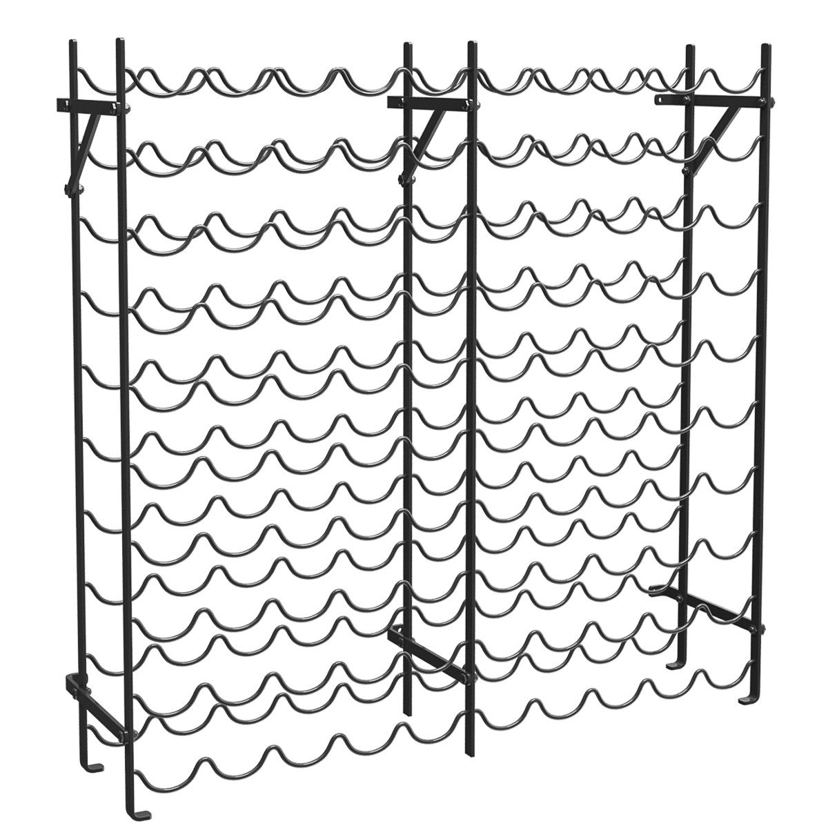 KOMFOTTEU Weinregal, Flaschenregal mit Regalböden & stabilem Rahmen, für 100 Flaschen