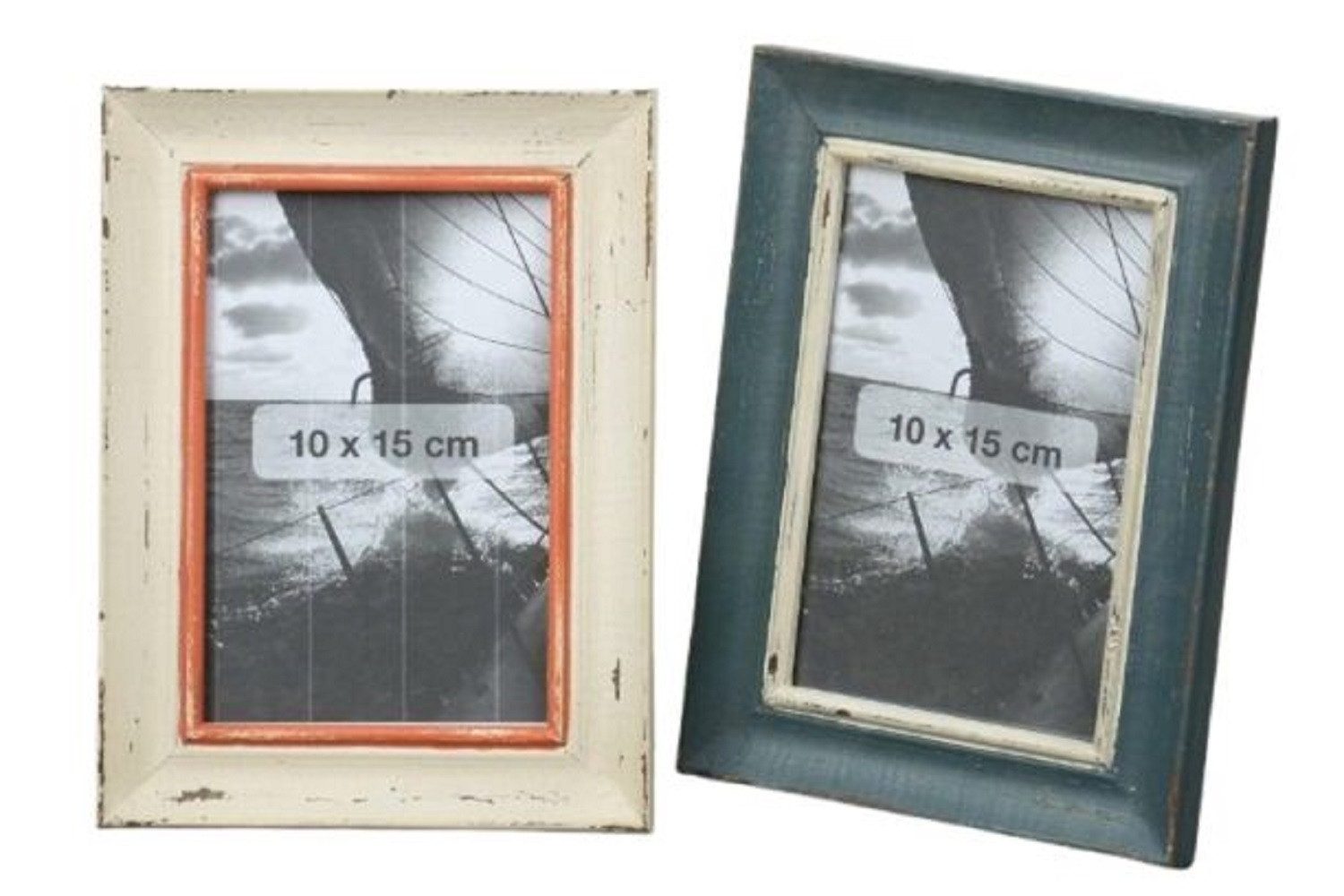 BOLTZE GRUPPE GmbH Bilderrahmen Bilderrahmen Holz weiß blau Shabby L.20 B.14,5 cm Stückpreis