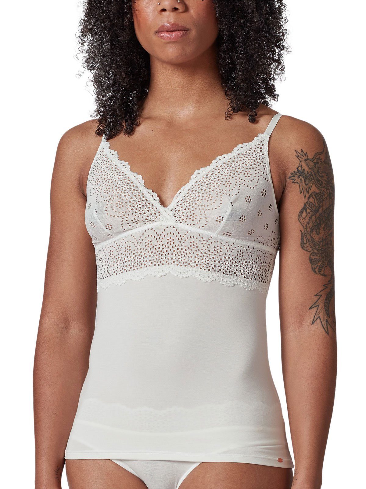 Skiny Achseltop Damen Spaghettishirt Bamboo Lace (Stück, 1-St) recyceltes Material