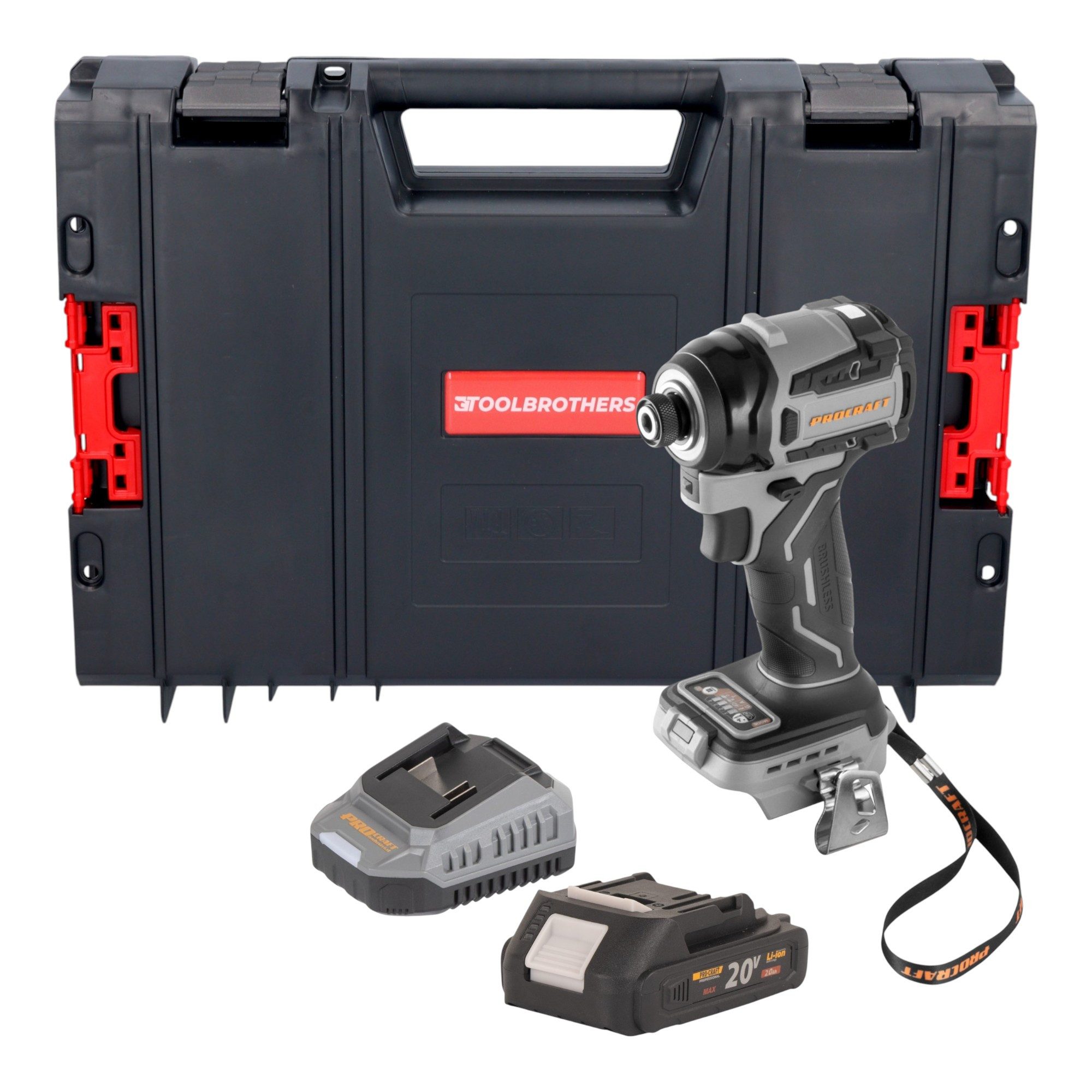 PROCRAFT industrial Akku-Schlagschrauber ID20Abb Akku Schlagschrauber 20 V 180 Nm 1/4" + 1x Akku 2,0 Ah
